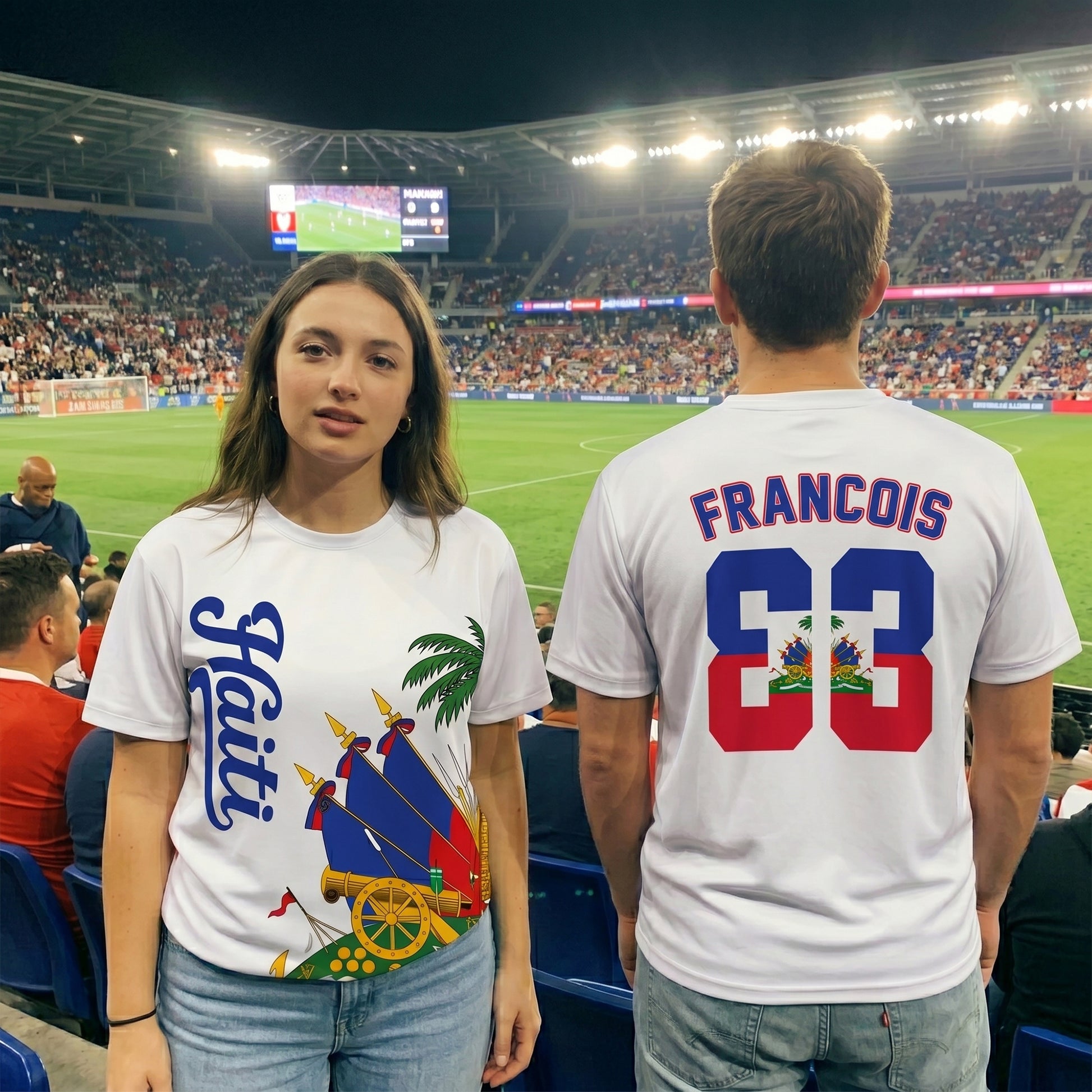 Custom Haiti Soccer Jersey Haitian Fan Classic Script - Personalized Name Number