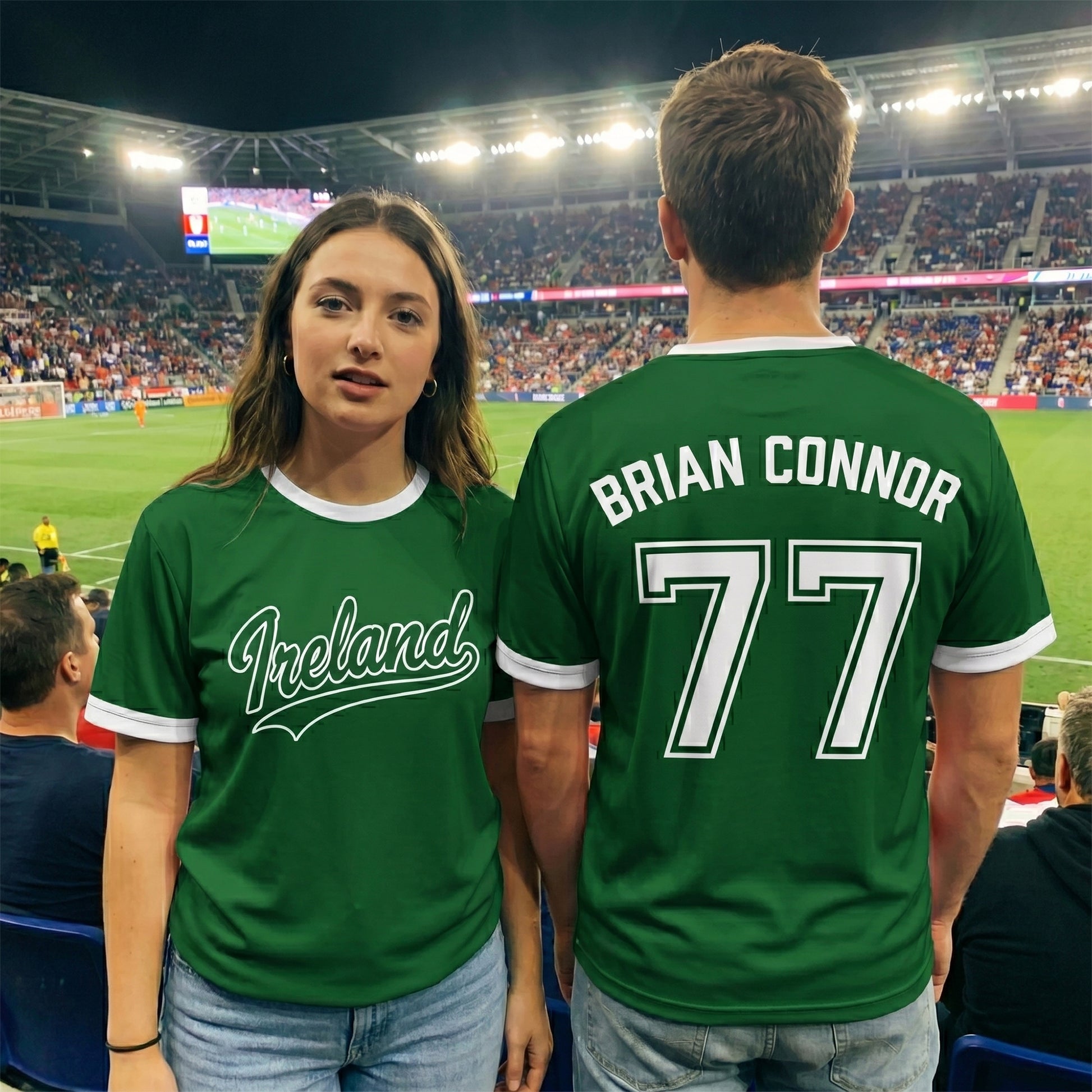 Custom Ireland Soccer Jersey Irish Fan Classic Script - Personalized Name Number