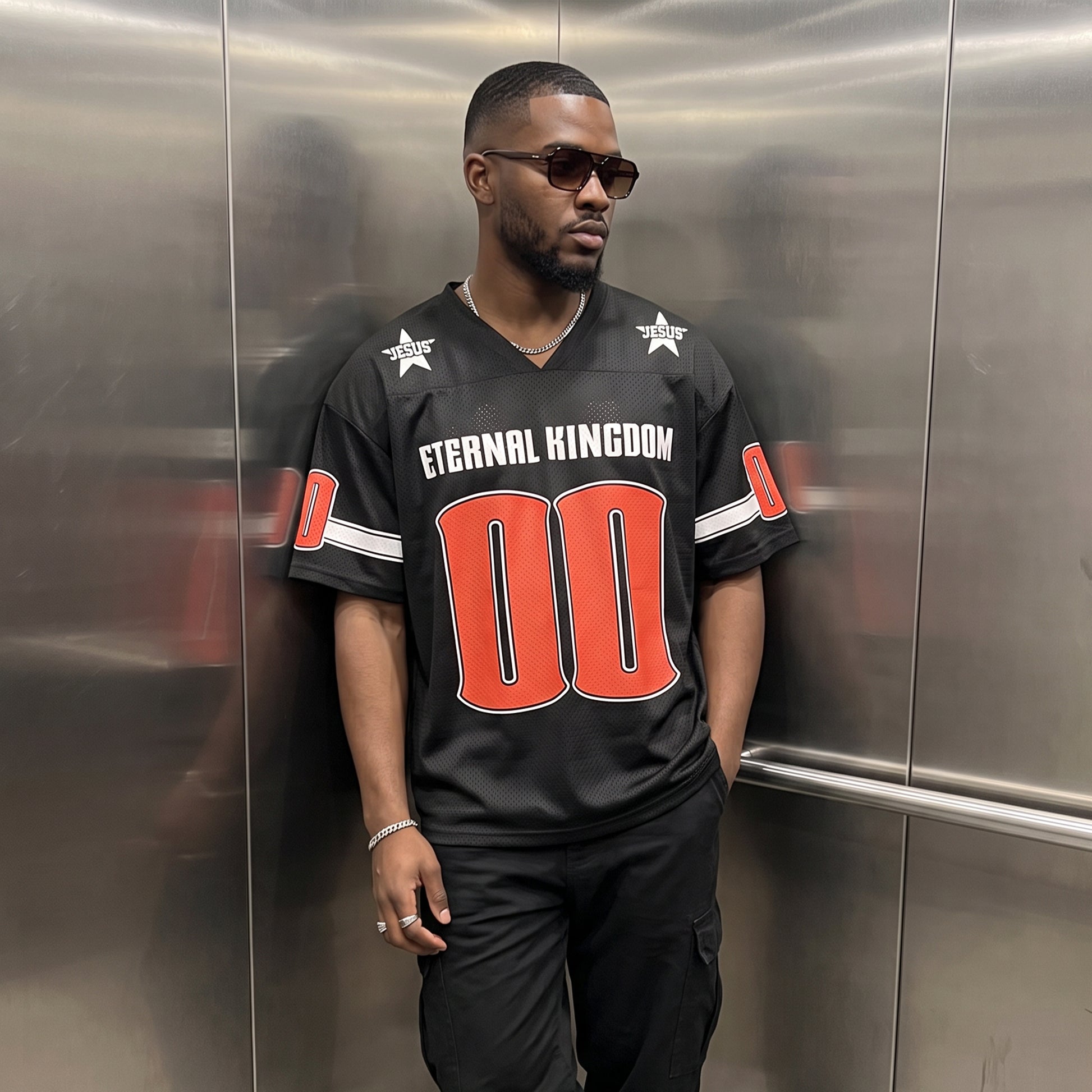 Custom Religious Drop Shoulder Football Jersey Eternal Kingdom - Personalized Name Number