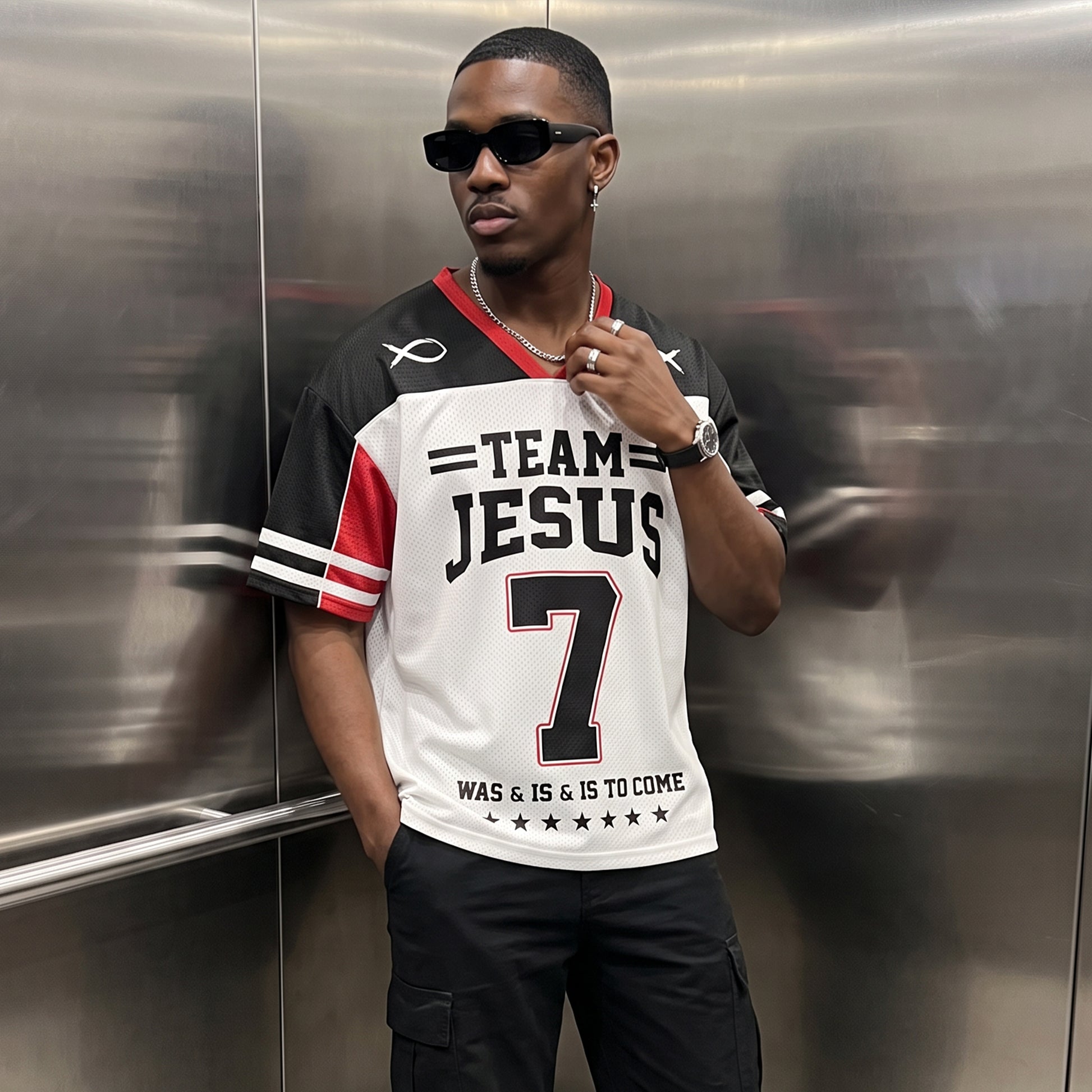 Custom Religious Drop Shoulder Football Jersey Team Jesus - Personalized Name Number