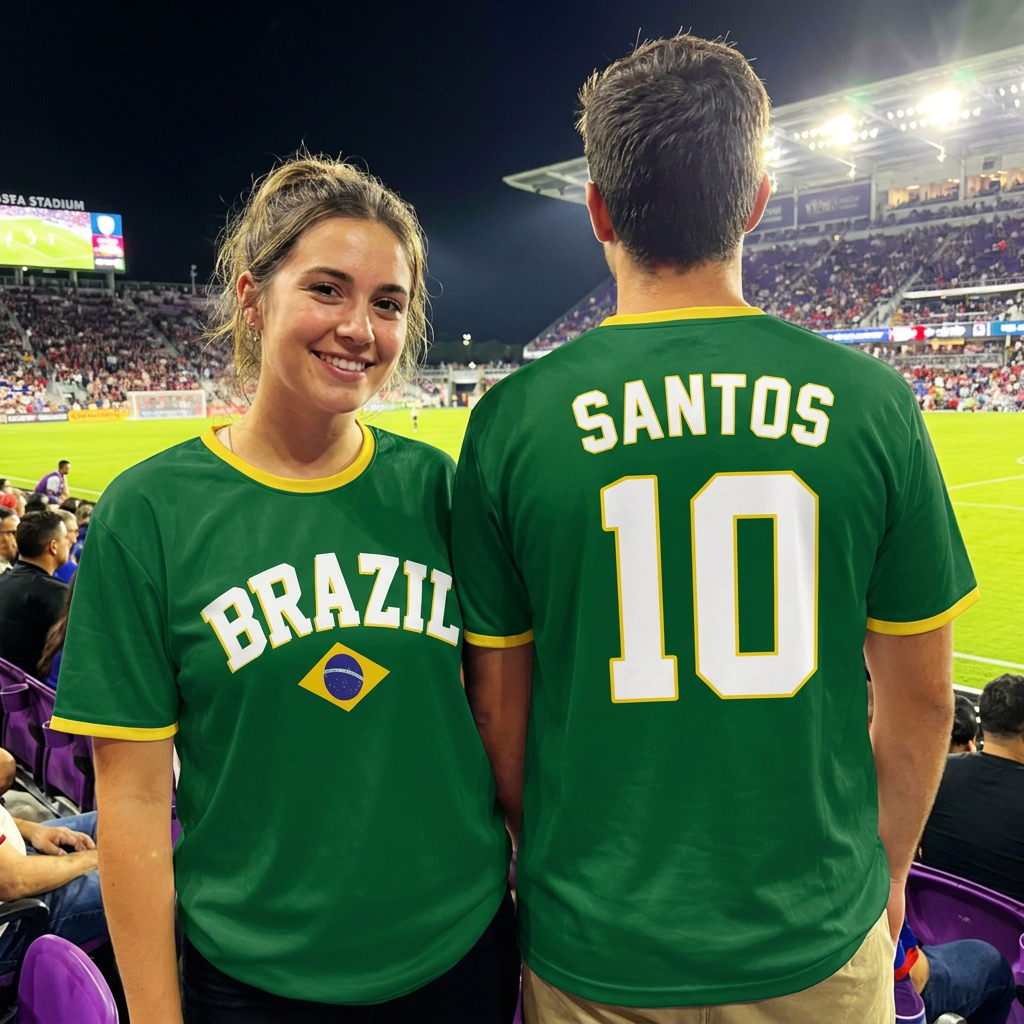 Custom Brazil Soccer Jersey Brazilian Fan Christ Redeemer - Personalized Name Number