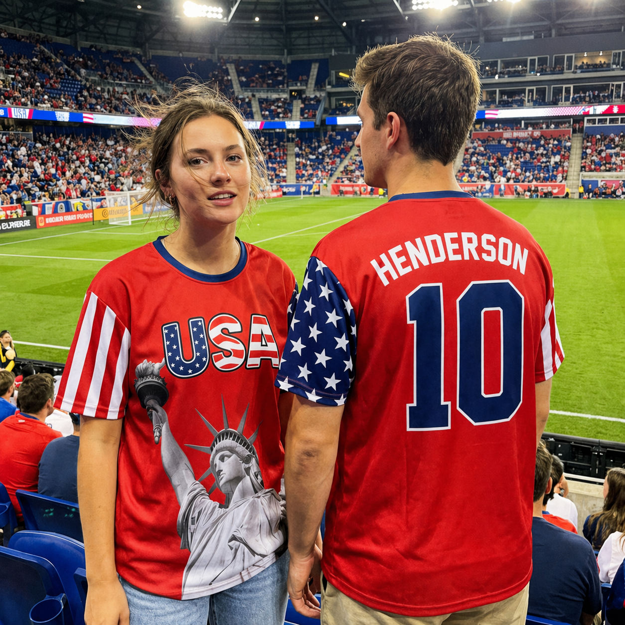 Custom USA Soccer Jersey American Fan Eagle Crest - Personalized Name Number