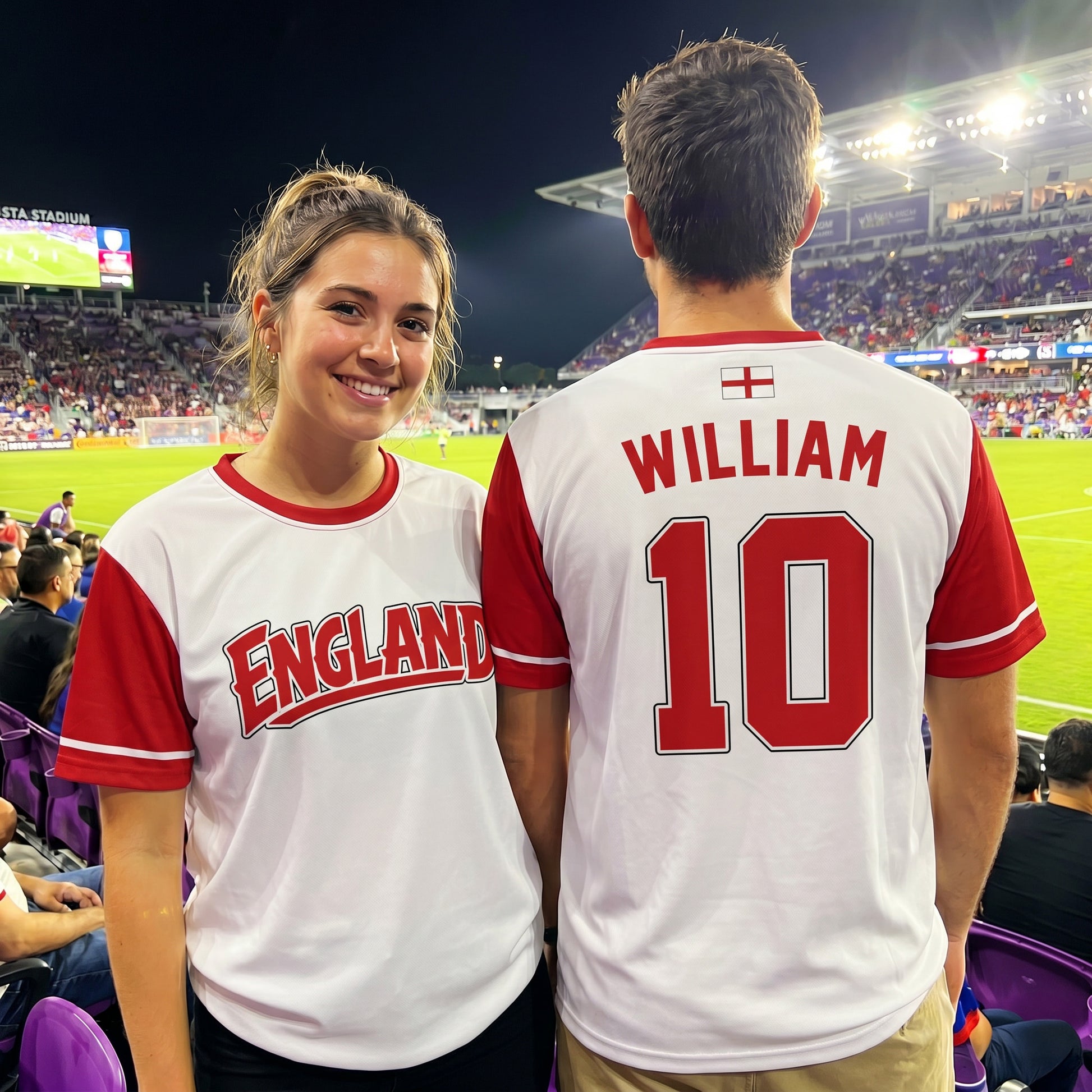 Custom England Soccer Jersey English Fan Classic White - Personalized Name Number