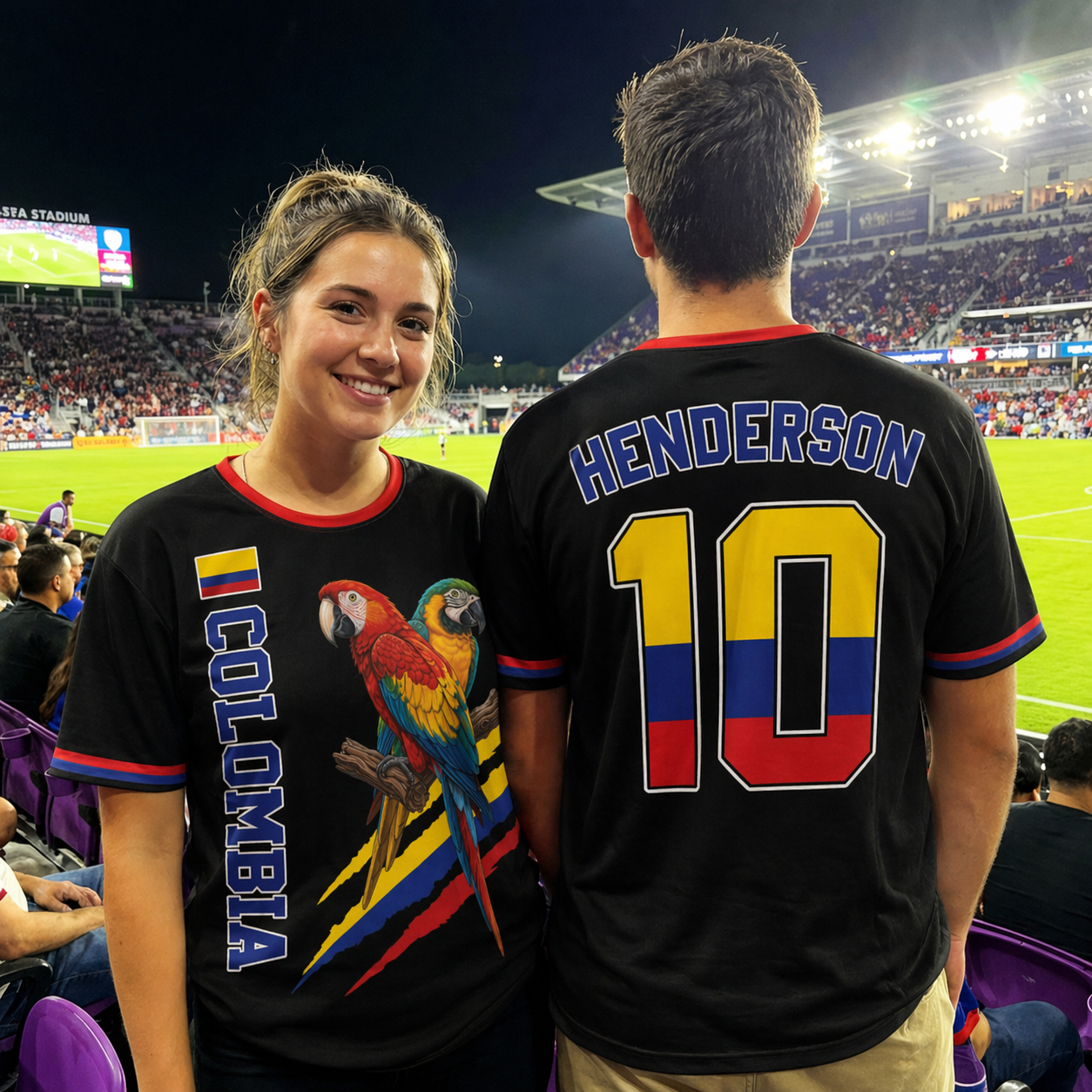 Custom Colombia Soccer Jersey Colombian Fan Classic Script - Personalized Name Number
