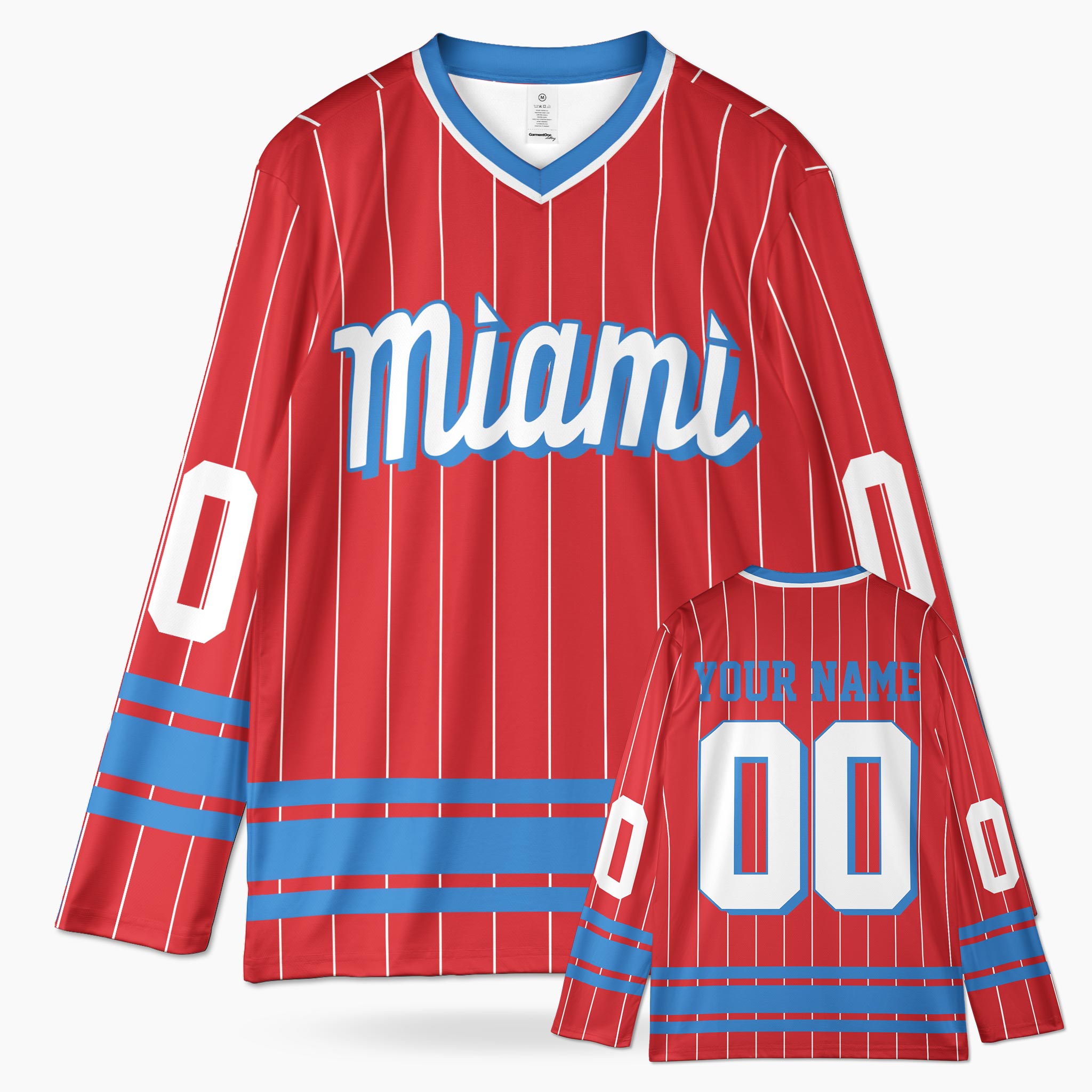 Custom City Hockey Jersey - Miami Red - Design Your Own
