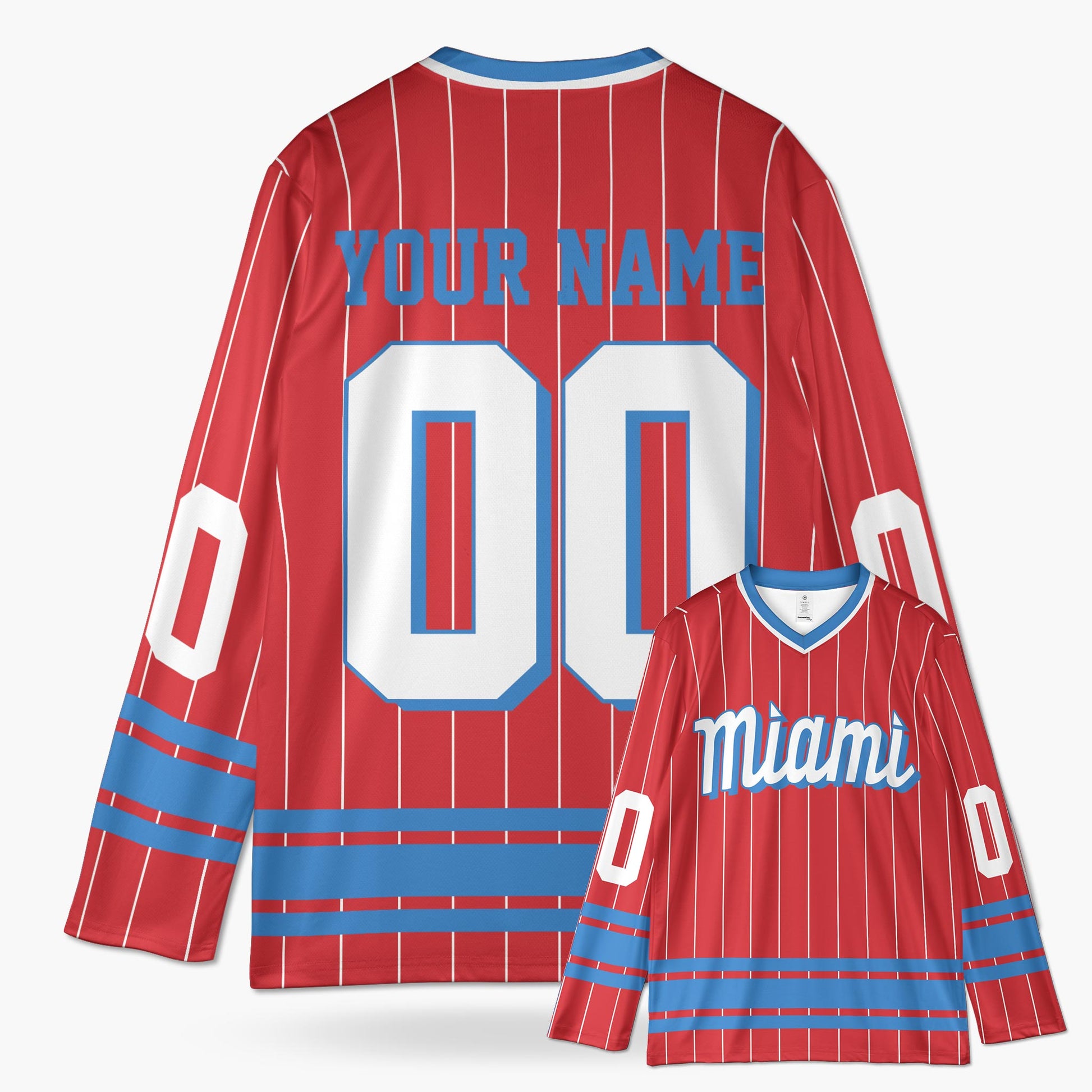Custom City Hockey Jersey - Miami Red - Design Your Own