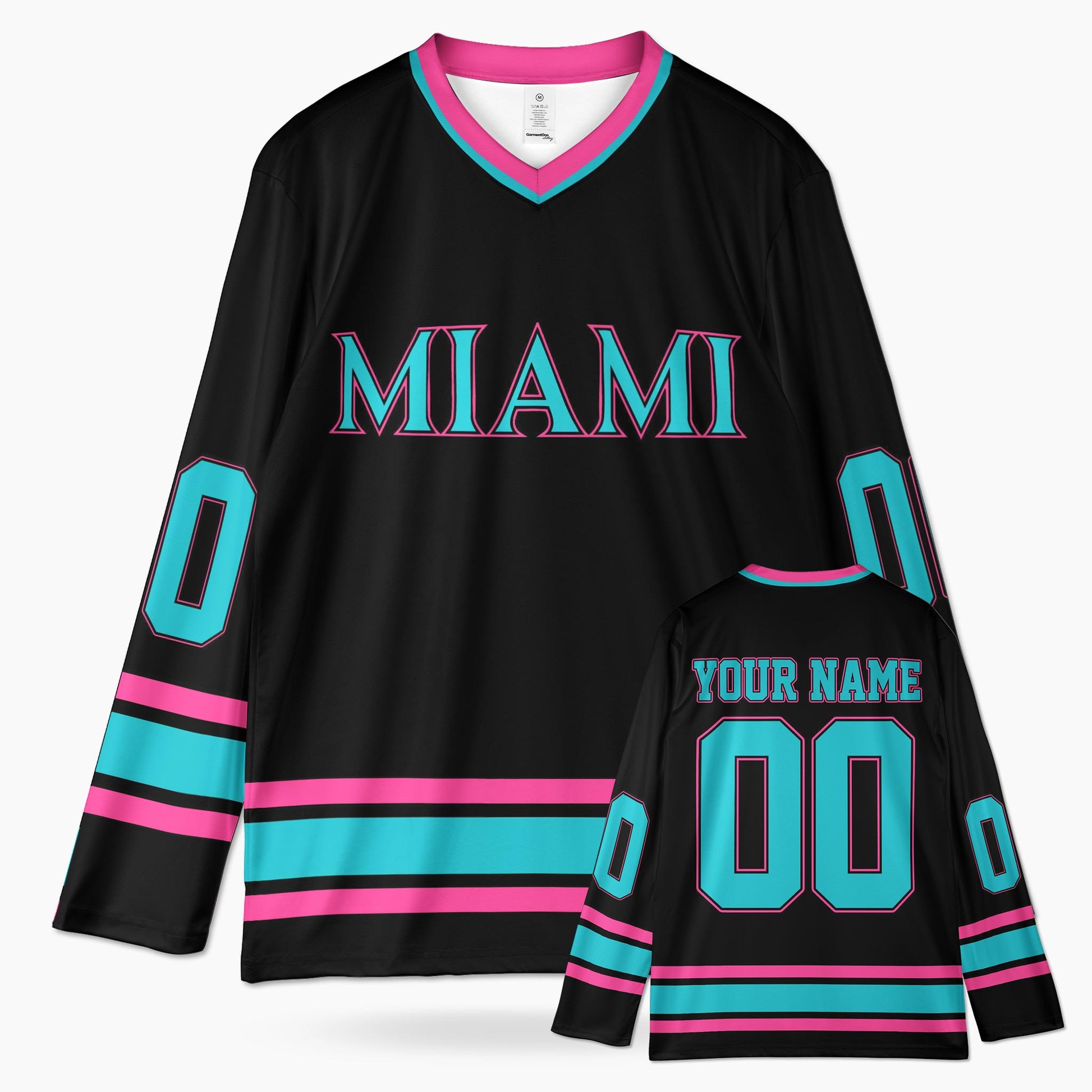 Custom City Hockey Jersey - Miami Black - Design Your Own