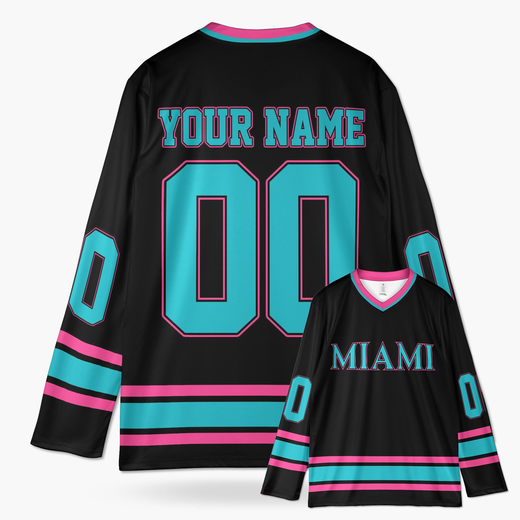 Custom City Hockey Jersey - Miami Black - Design Your Own