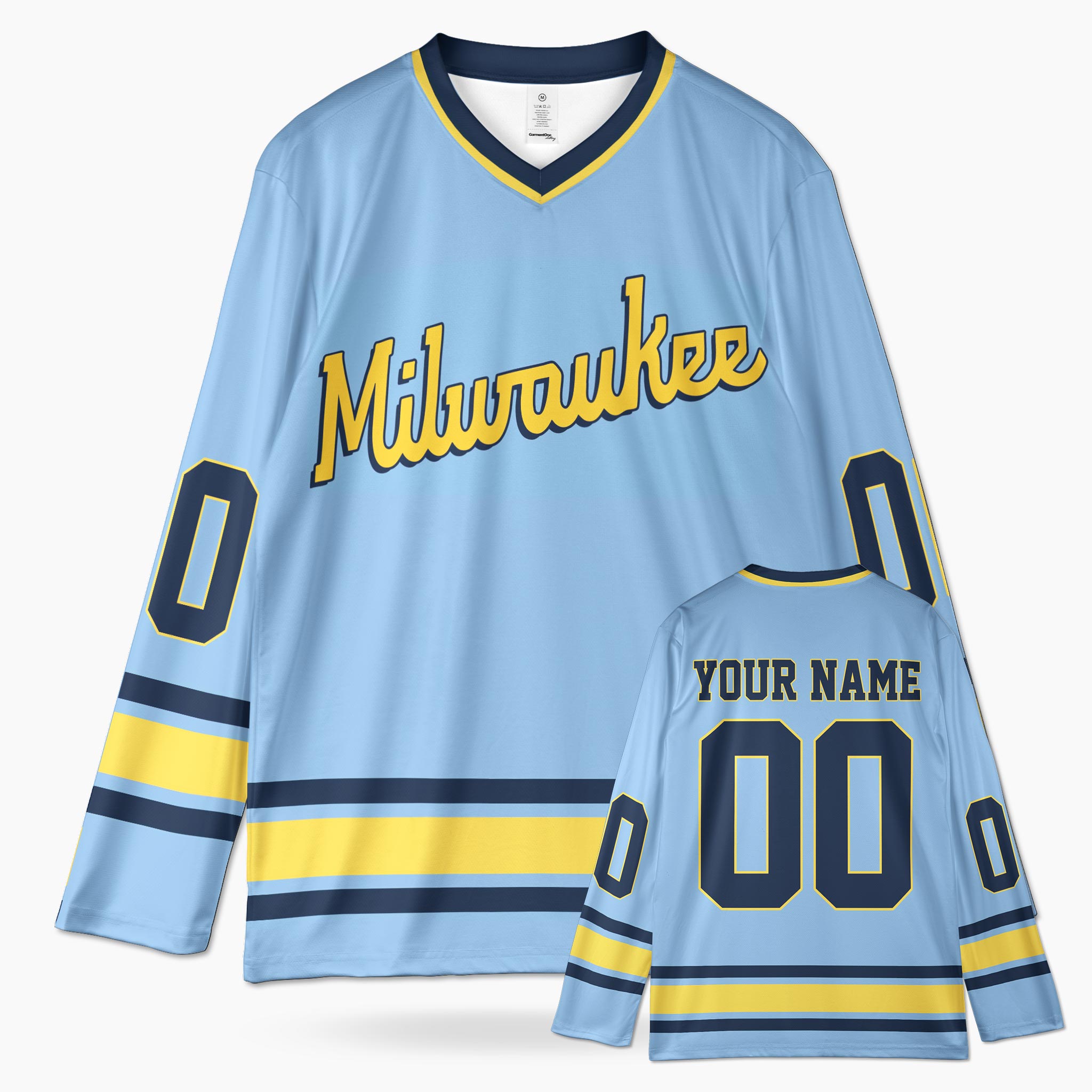 Custom City Hockey Jersey - Milwaukee Blue - Design Your Own