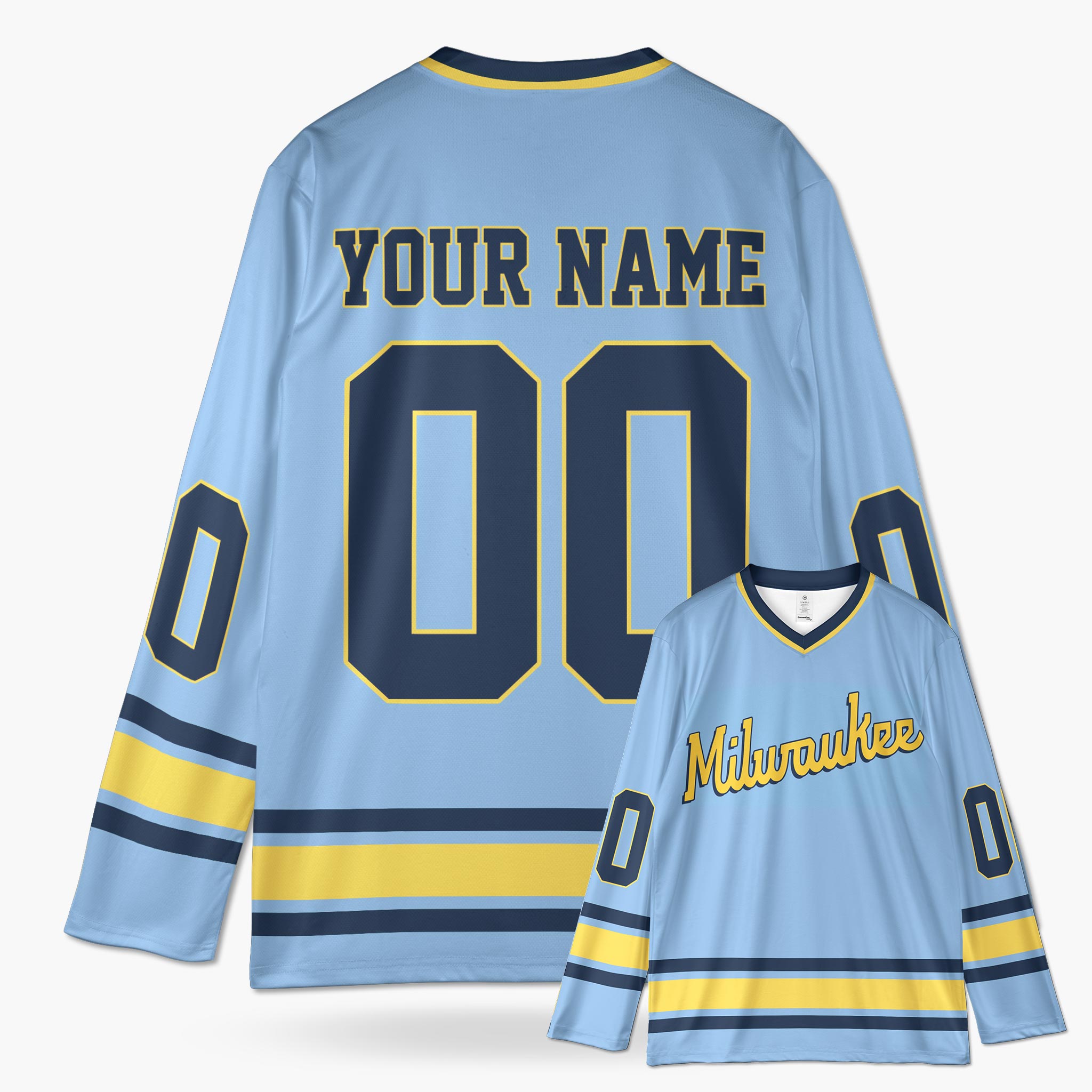 Custom City Hockey Jersey - Milwaukee Blue - Design Your Own