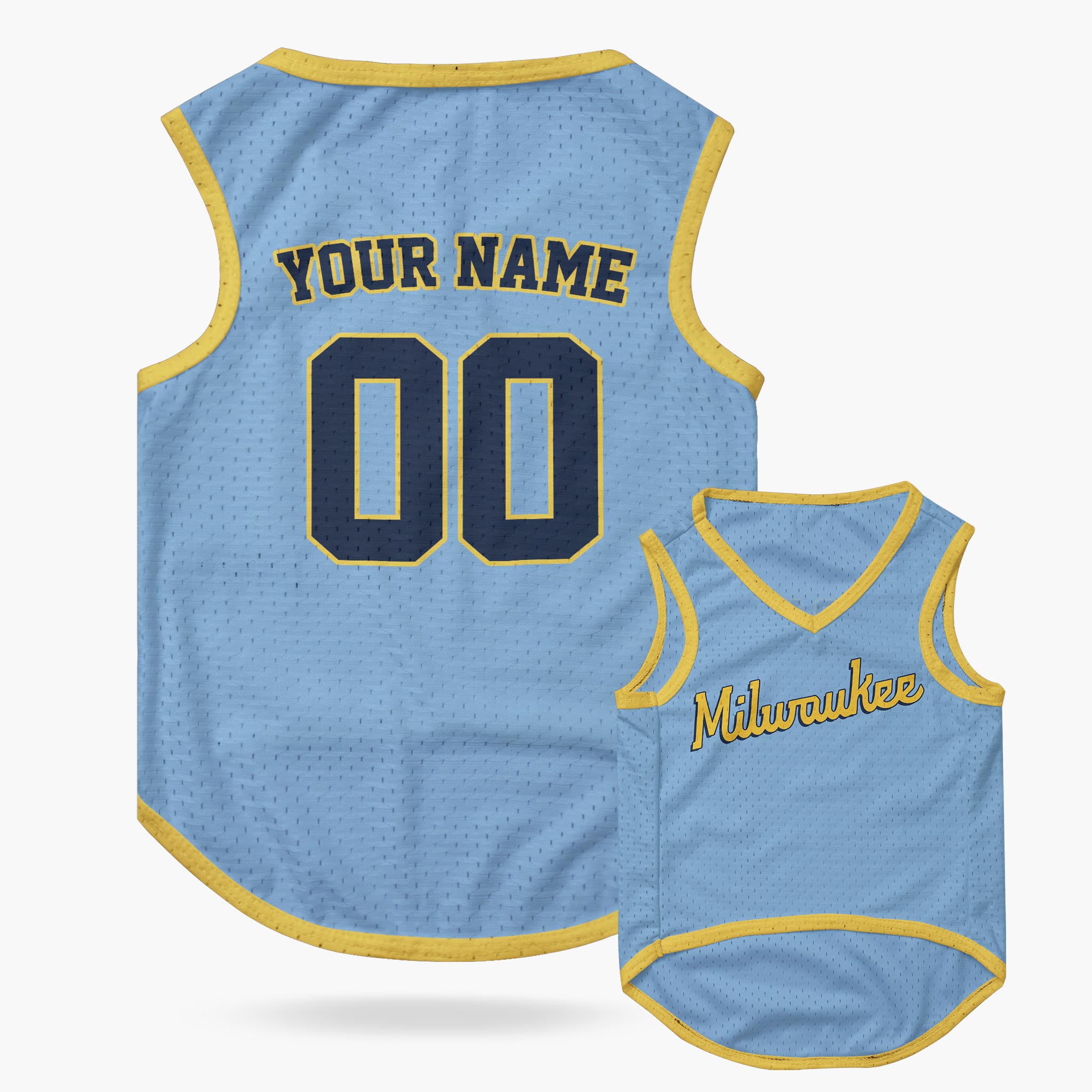 Custom City Pet Jersey Milwaukee Blue - Design Your Own