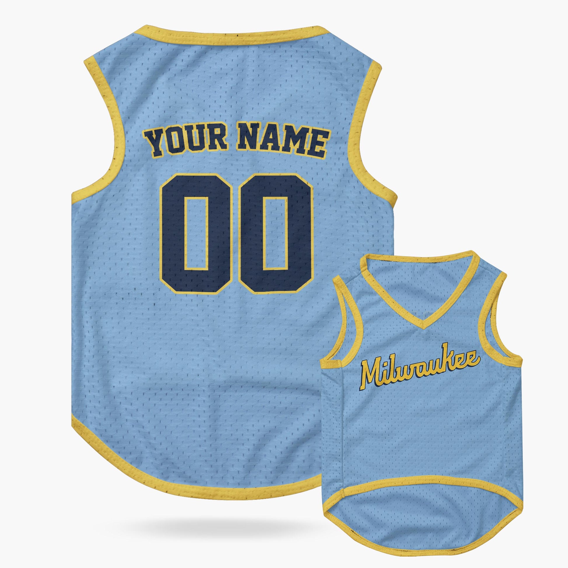 Custom City Pet Jersey Milwaukee Blue - Design Your Own