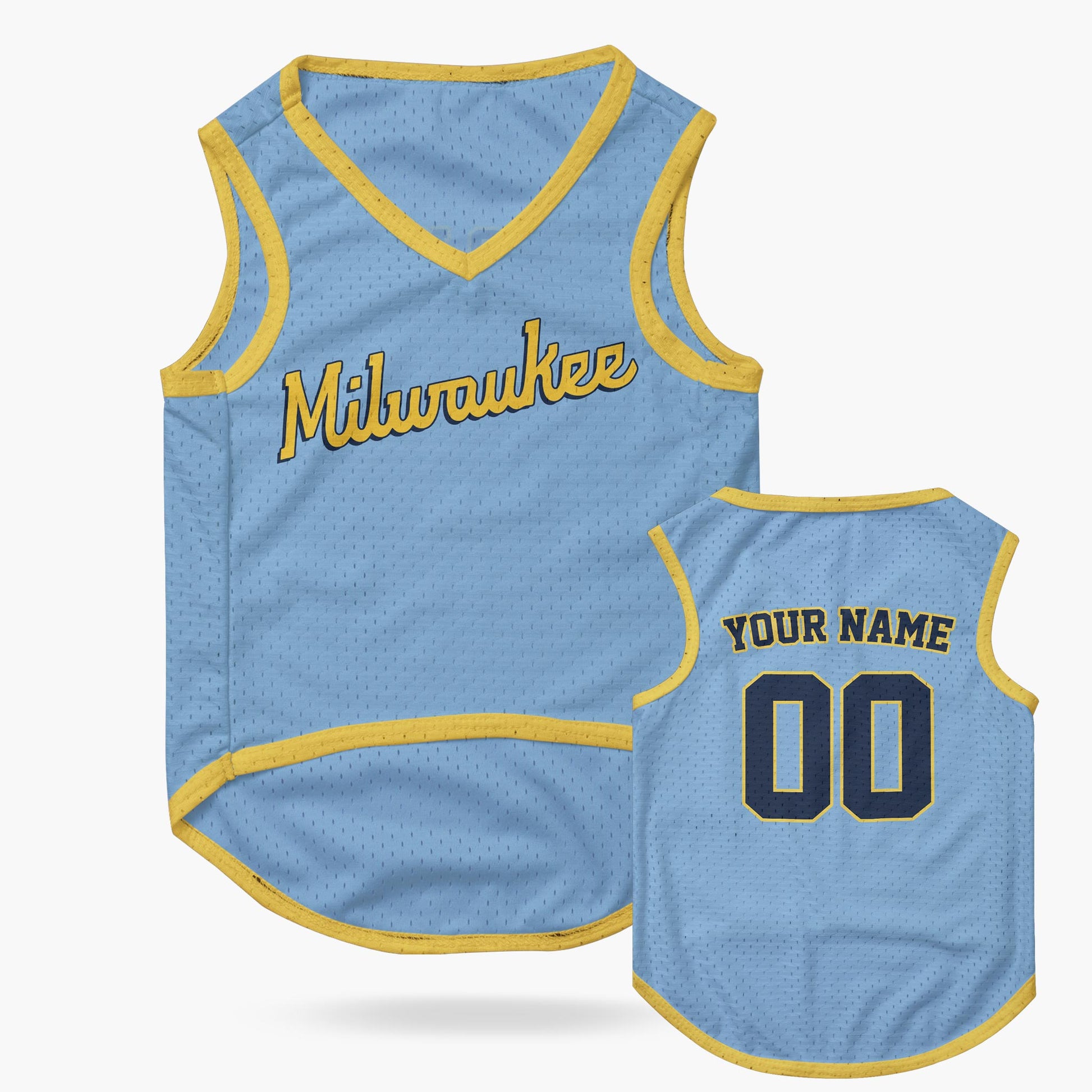 Custom City Pet Jersey Milwaukee Blue - Design Your Own