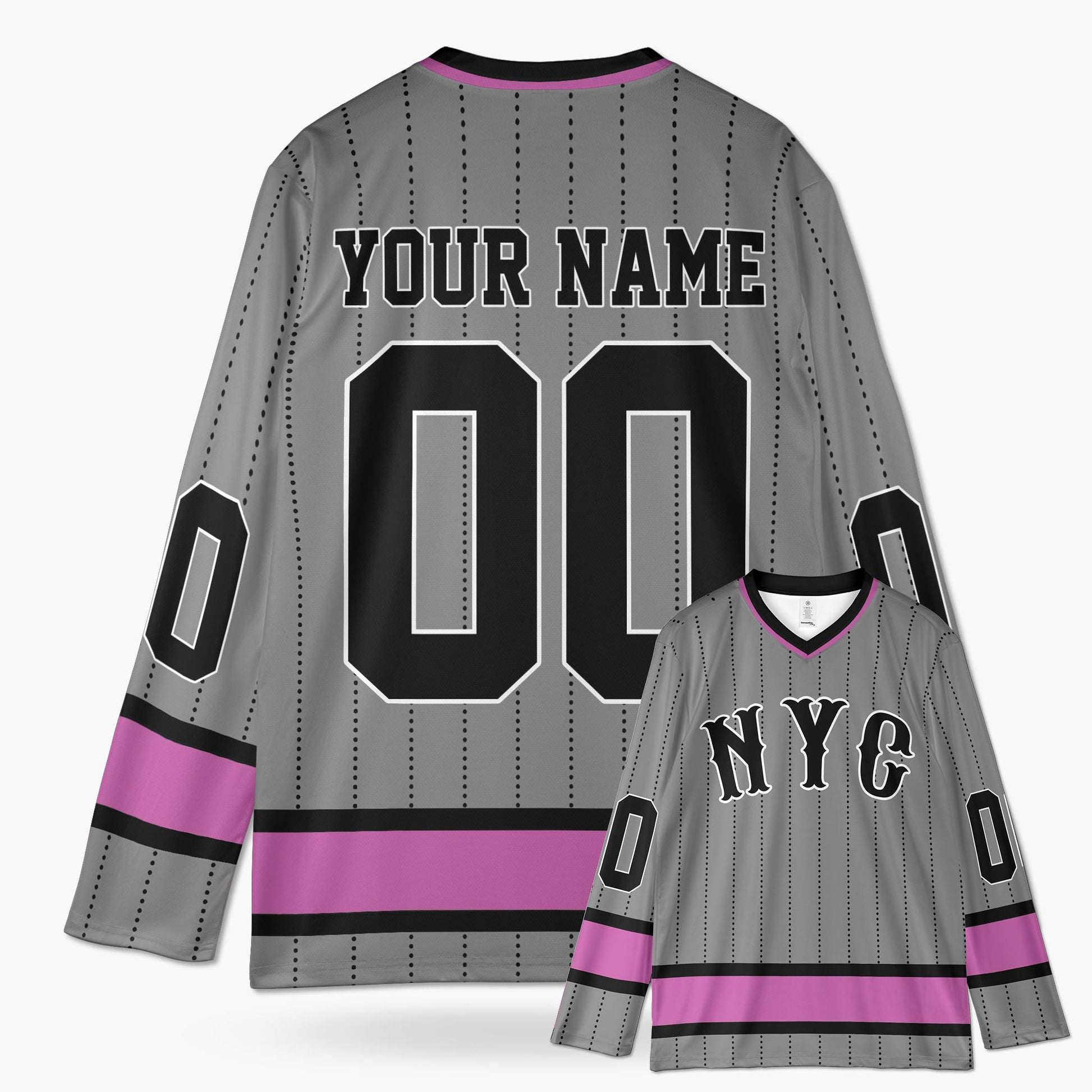 Custom City Hockey Jersey - New York Gray - Design Your Own