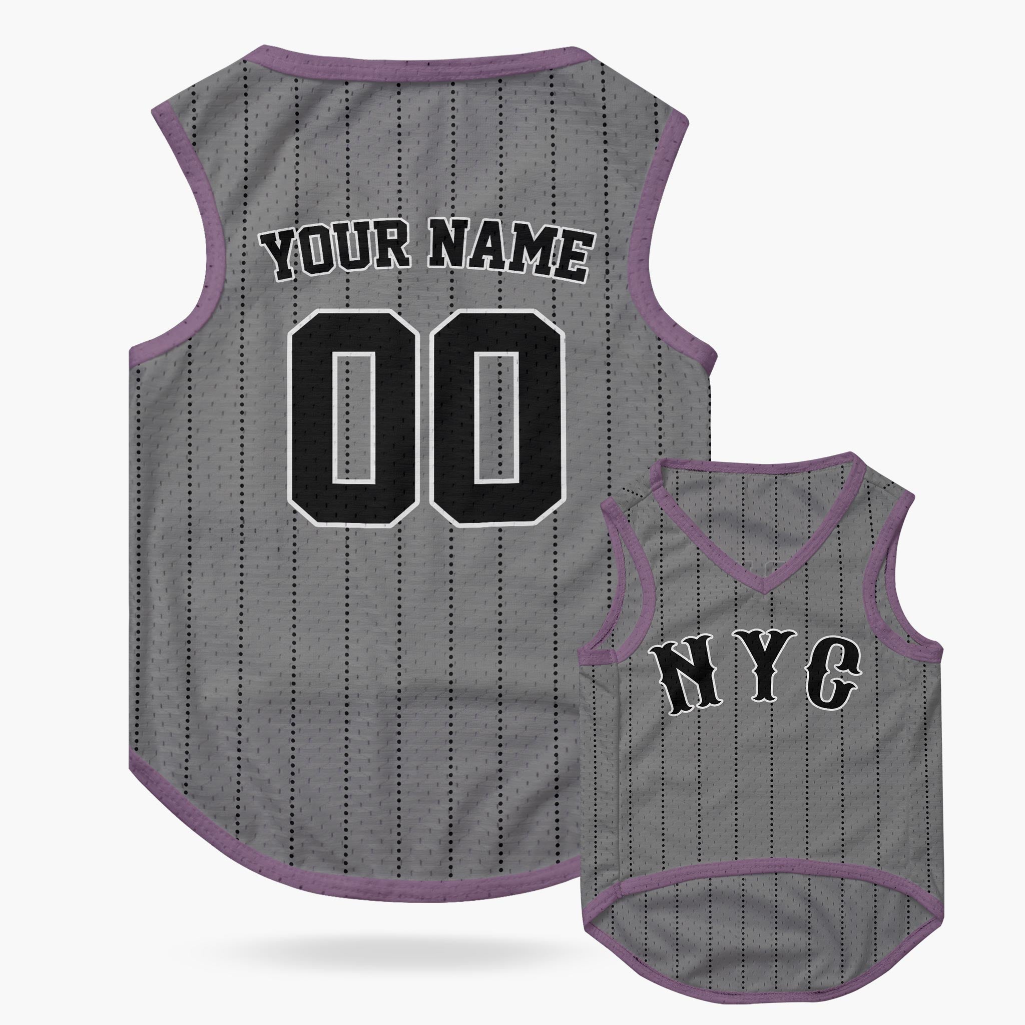 Custom City Pet Jersey New York Gray - Design Your Own