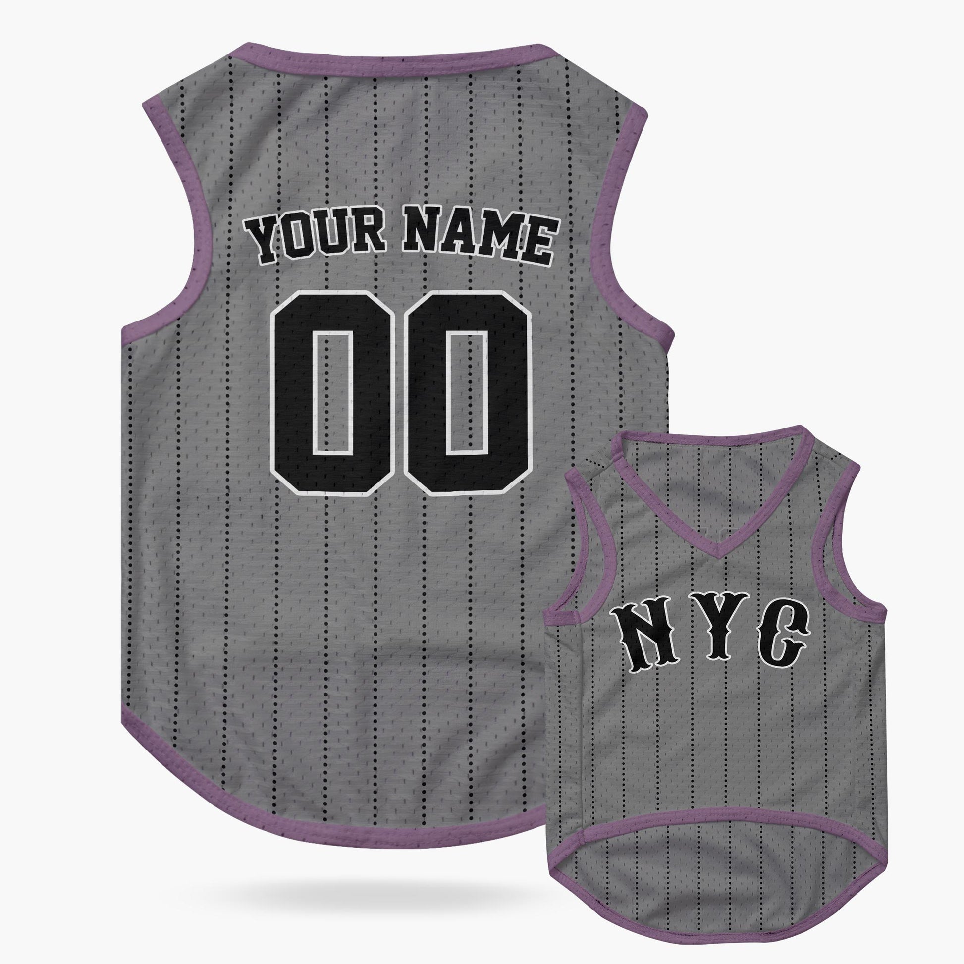 Custom City Pet Jersey New York Gray - Design Your Own