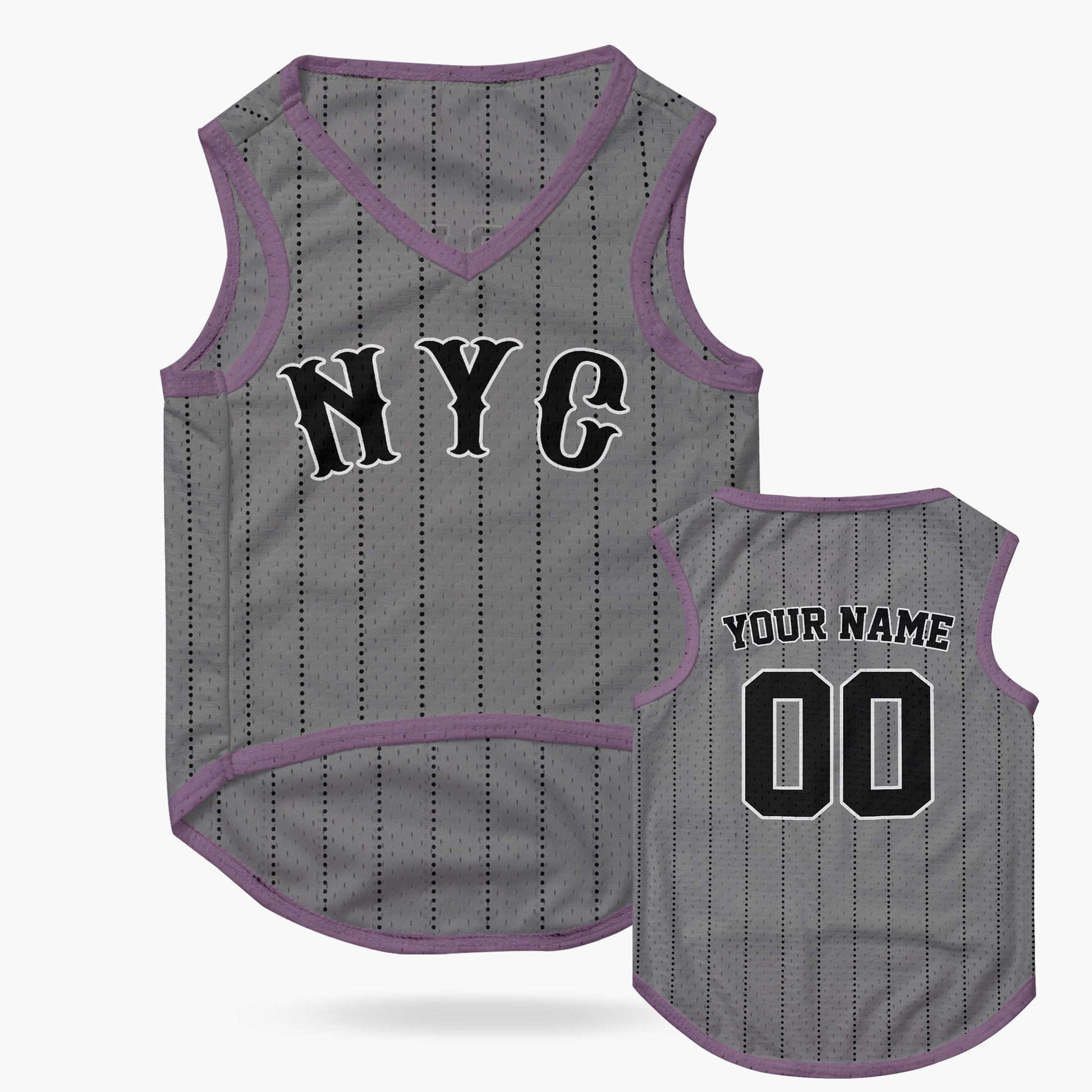 Custom City Pet Jersey New York Gray - Design Your Own