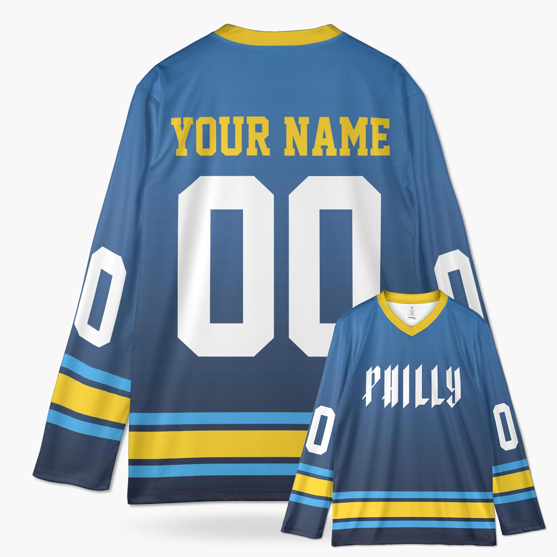 Custom City Hockey Jersey - Philadelphia Philly Blue - Design Your Own