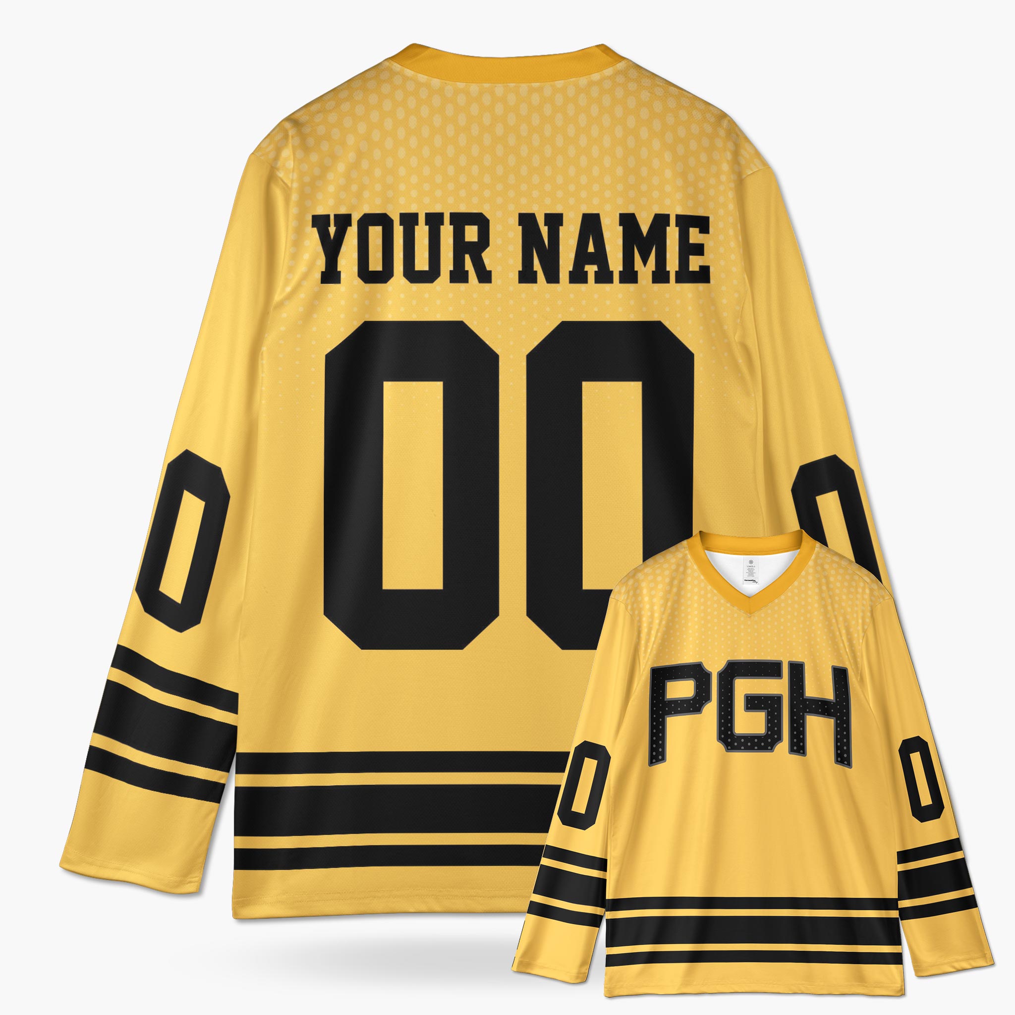 Custom City Hockey Jersey - Pittsburgh PGH Yellow - Design Your Own