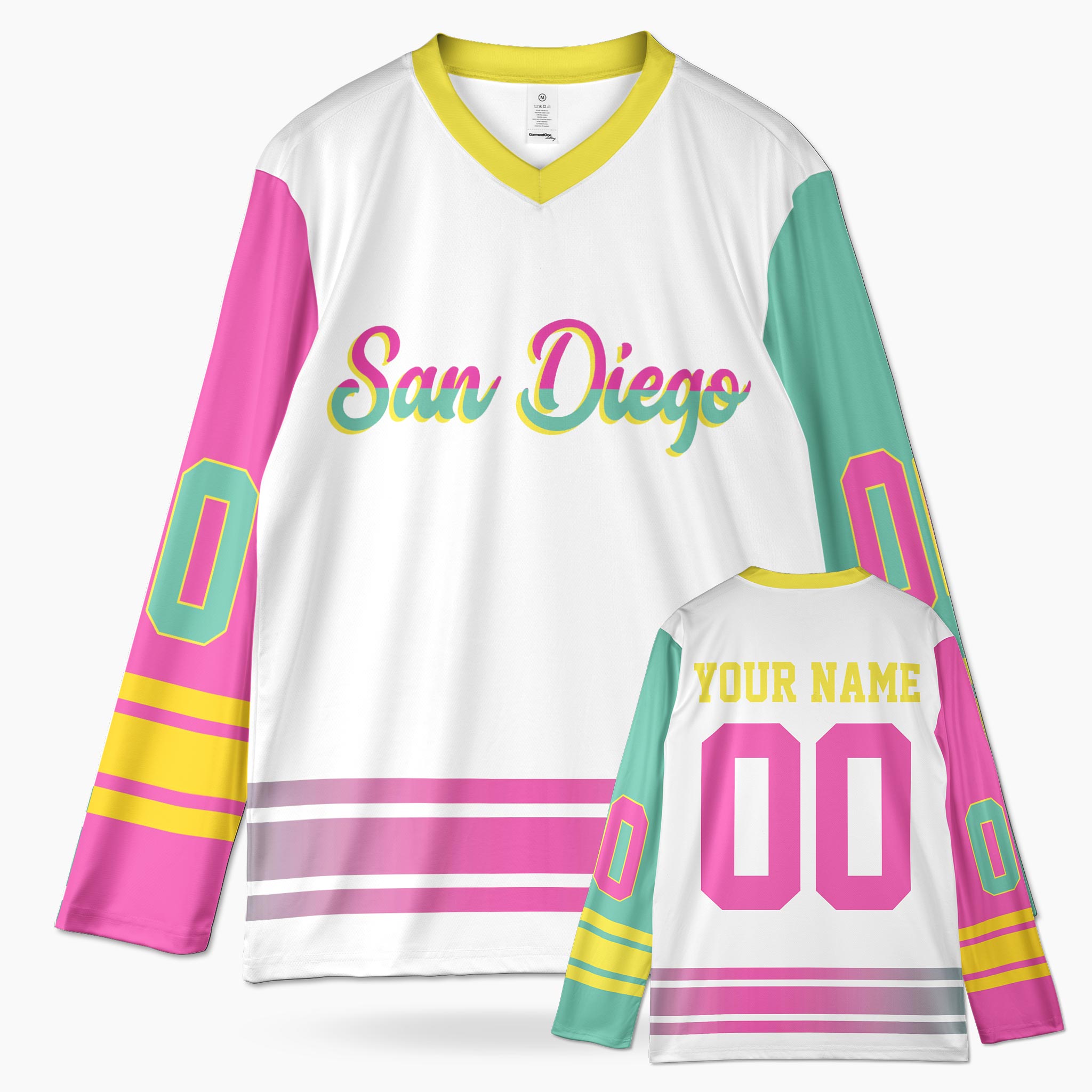 Custom City Hockey Jersey - San Diego White - Design Your Own