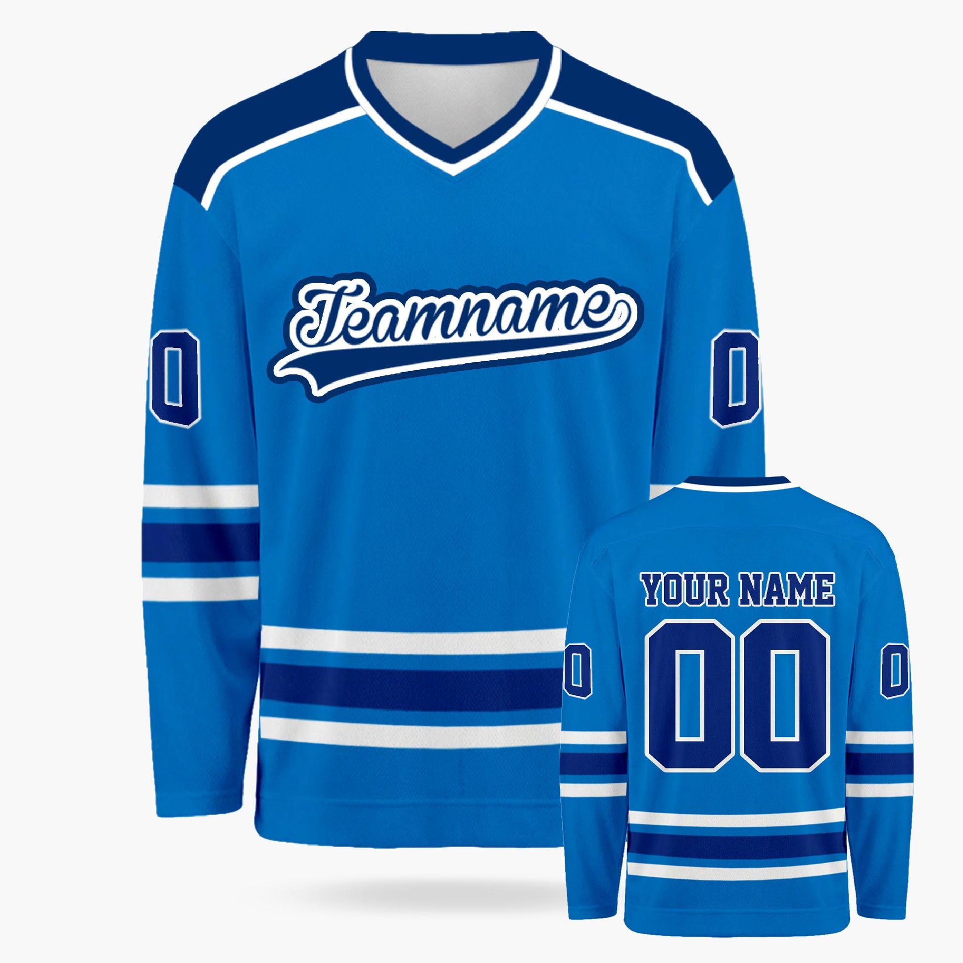 Custom Hockey Jersey Blue and Navy - Design Your Own