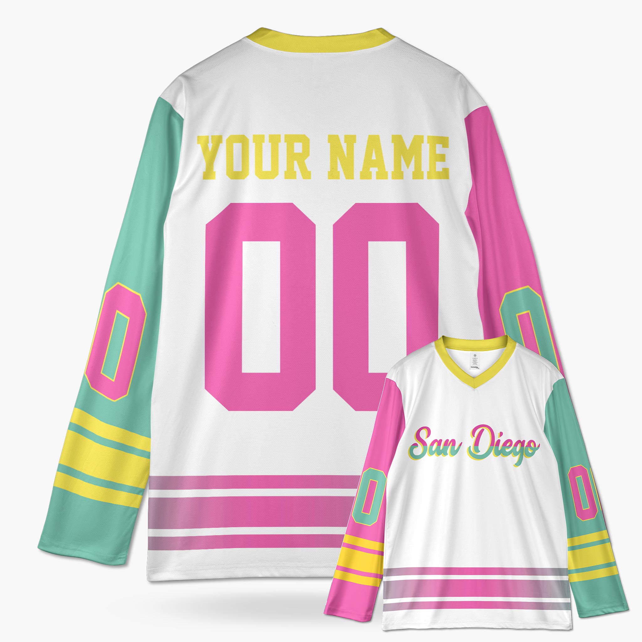 Custom City Hockey Jersey - San Diego White - Design Your Own