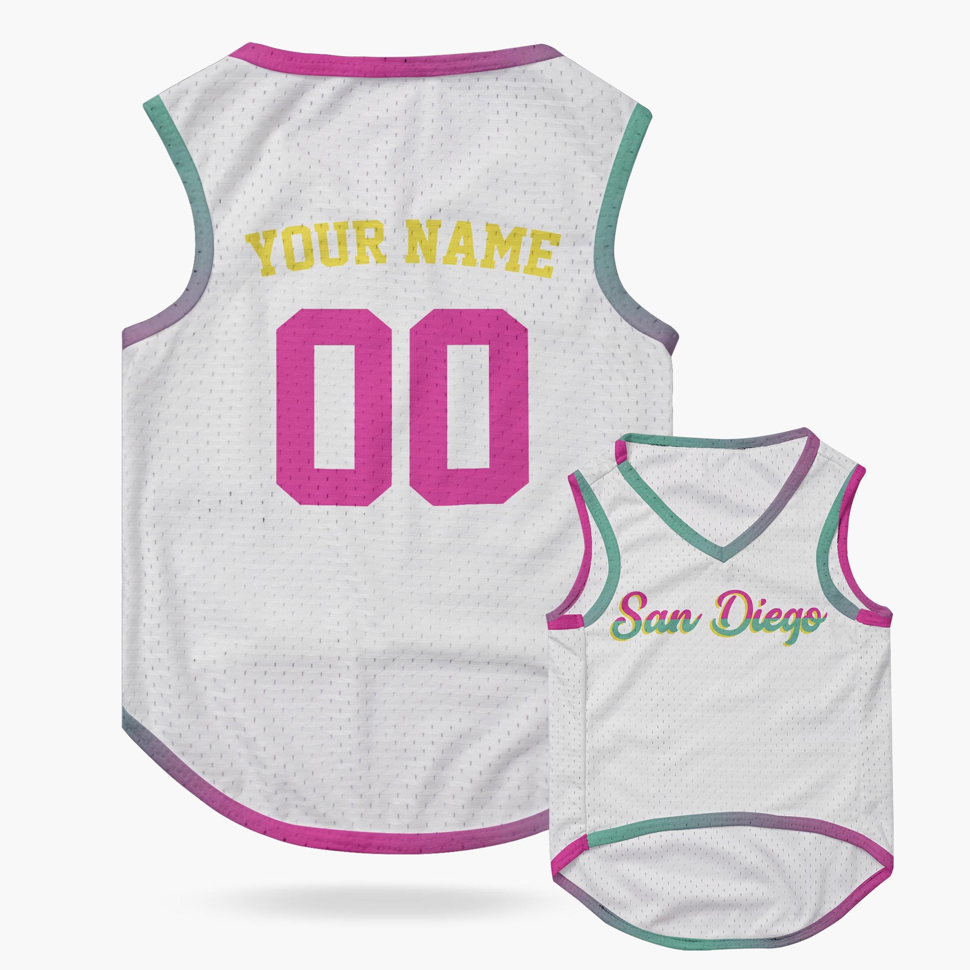 Custom City Pet Jersey San Diego White - Design Your Own