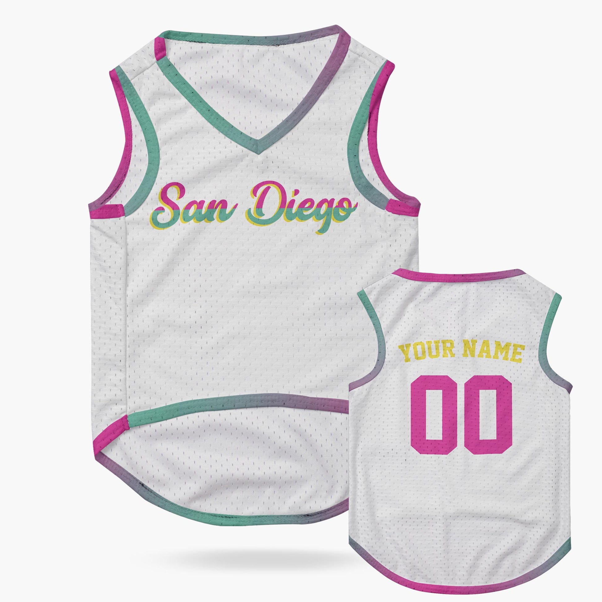 Custom City Pet Jersey San Diego White - Design Your Own