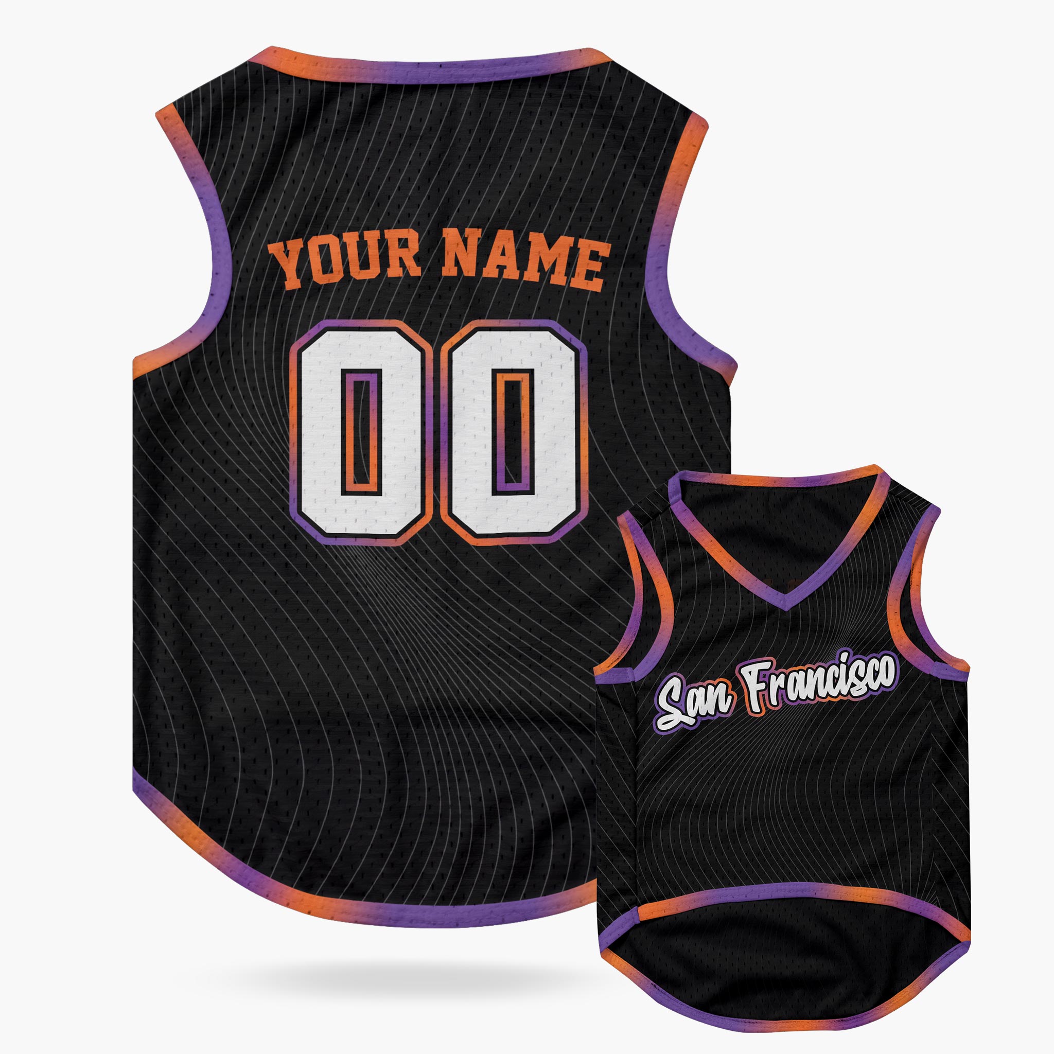 Custom City Pet Jersey San Francisco Black - Design Your Own