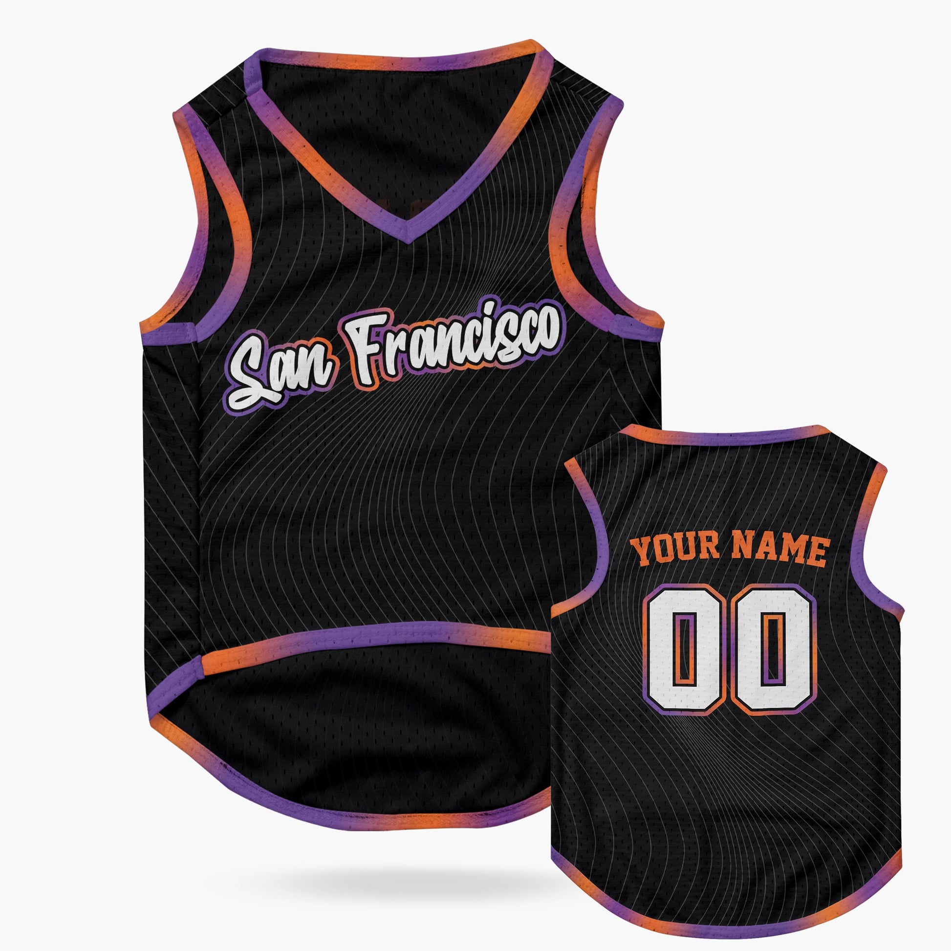 Custom City Pet Jersey San Francisco Black - Design Your Own