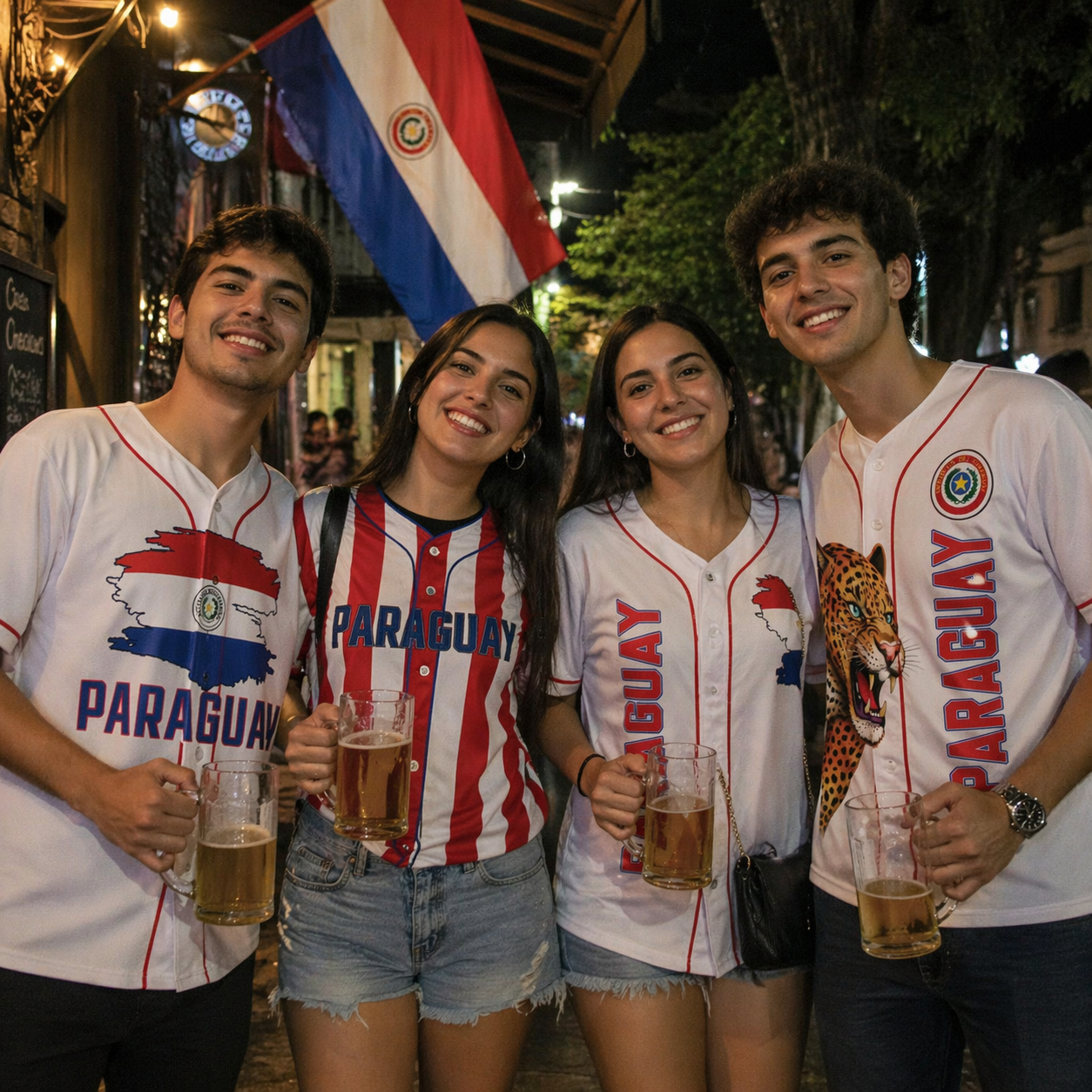 Custom Paraguay Baseball Jersey Paraguayan Fan Red Stripe – Personalized Name Number