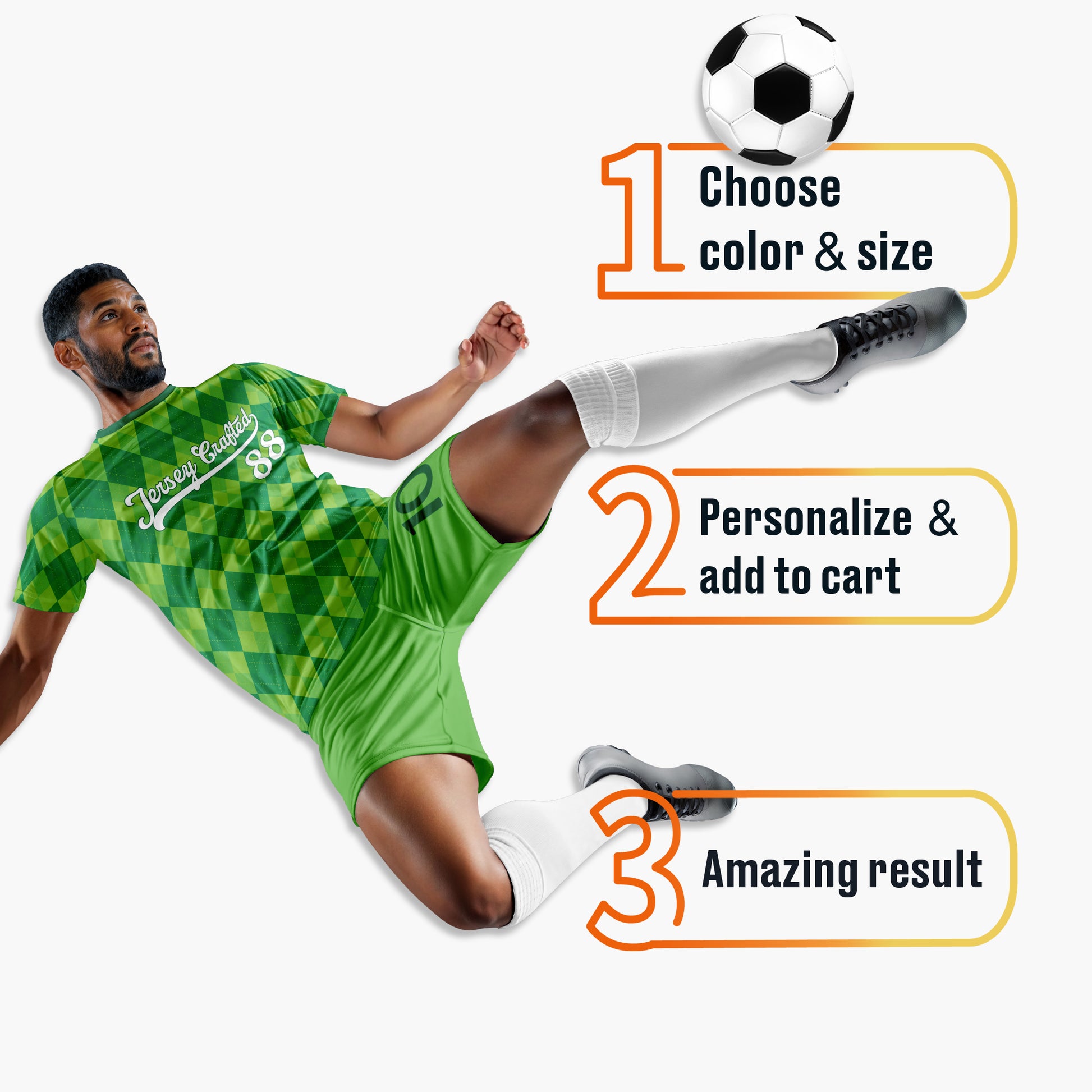 Custom St. Patrick's Day Soccer Jersey Emerald Argyle - Design Your Own