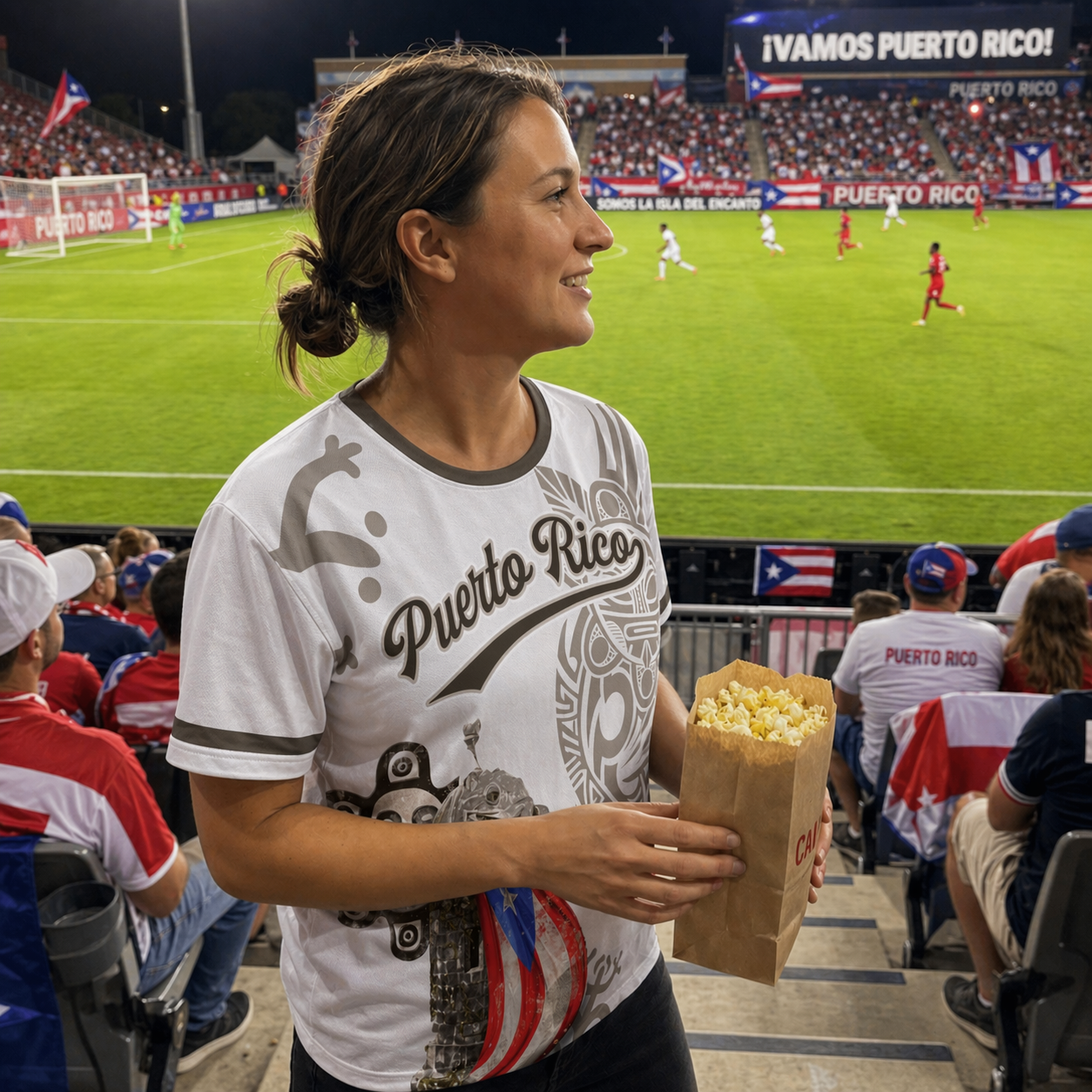 Custom Puerto Rico Soccer Jersey Puerto Rican Fan Classic Script – Personalized Name Number