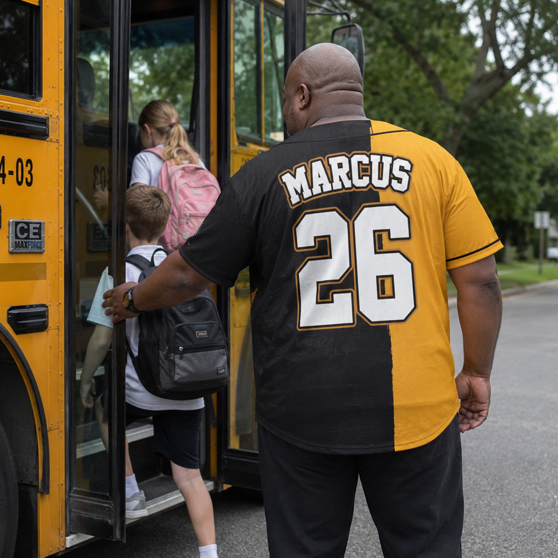 Custom School Bus Baseball Jersey Field Trip - Personalized Name Number