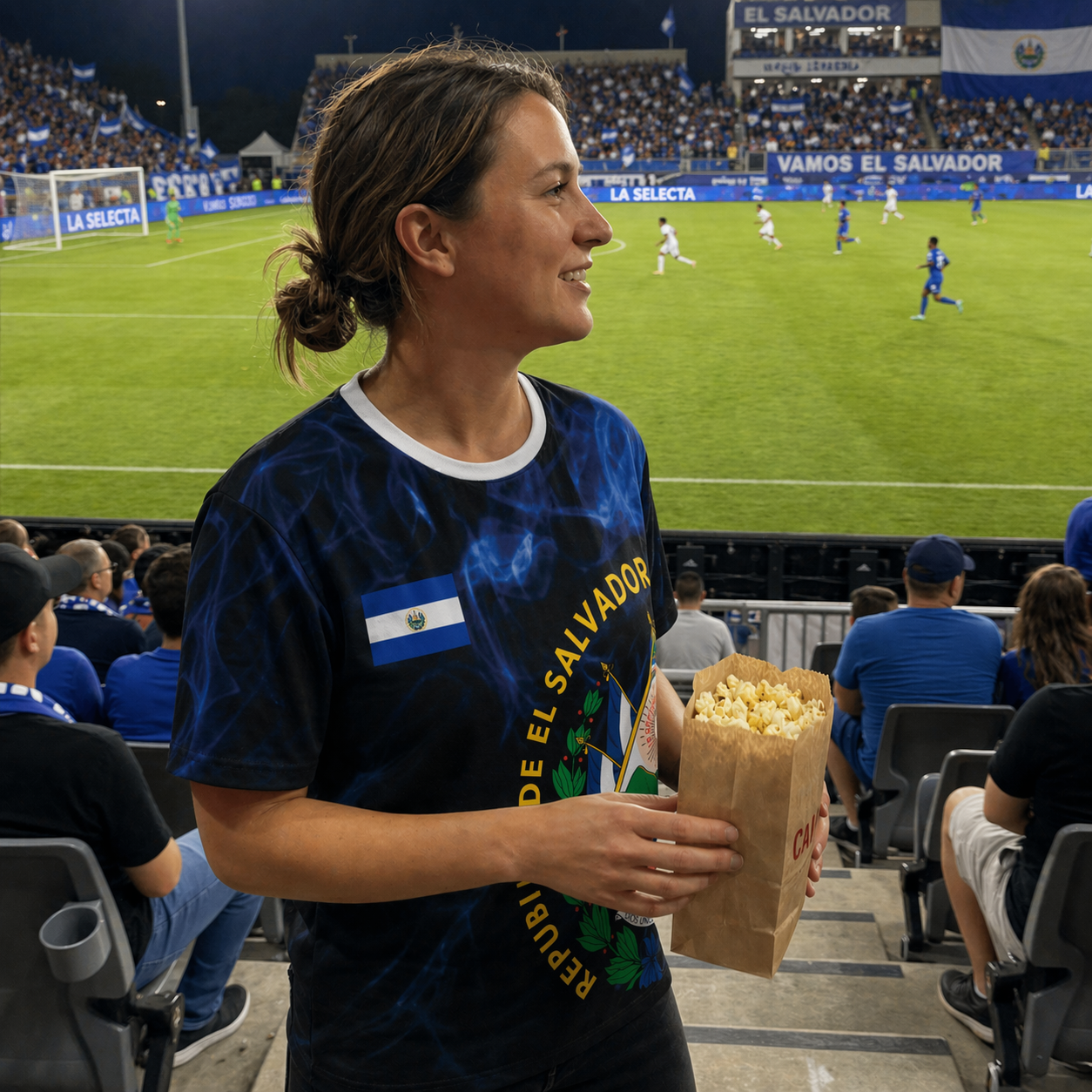 Custom El Salvador Soccer Jersey Salvadoran Fan Midnight Flame - Personalized Name Number