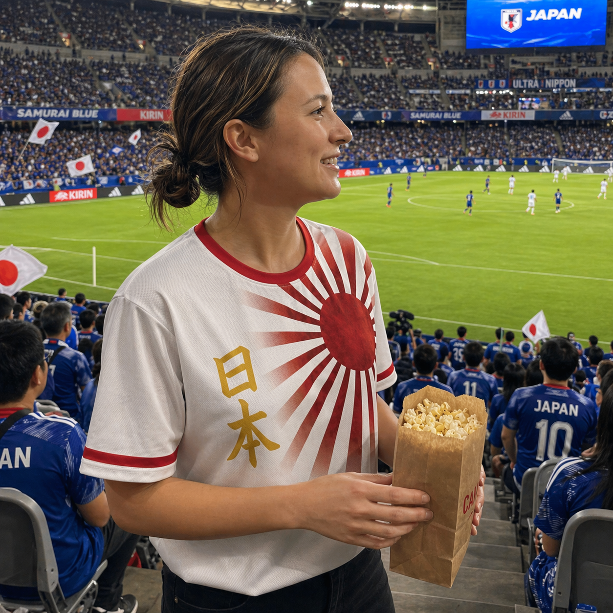 Custom Japan Soccer Jersey Japanese Fan Golden Sun - Personalized Name Number