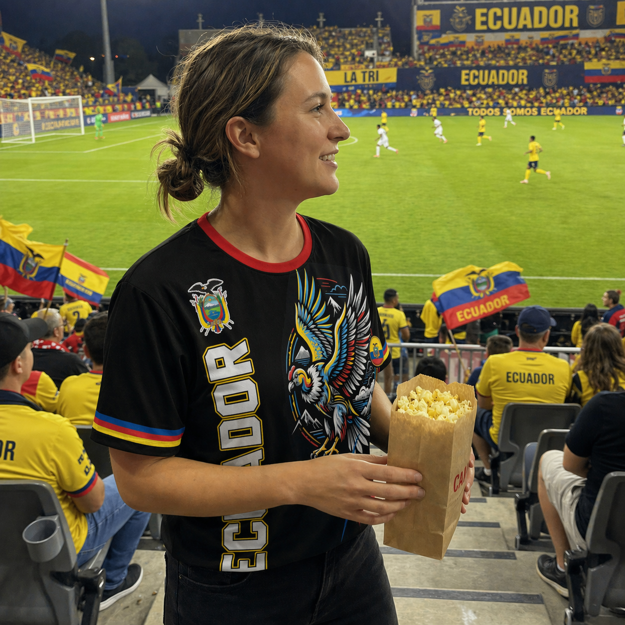Custom Ecuador Soccer Jersey Ecuadorian Fan Script Outline - Personalized Name Number