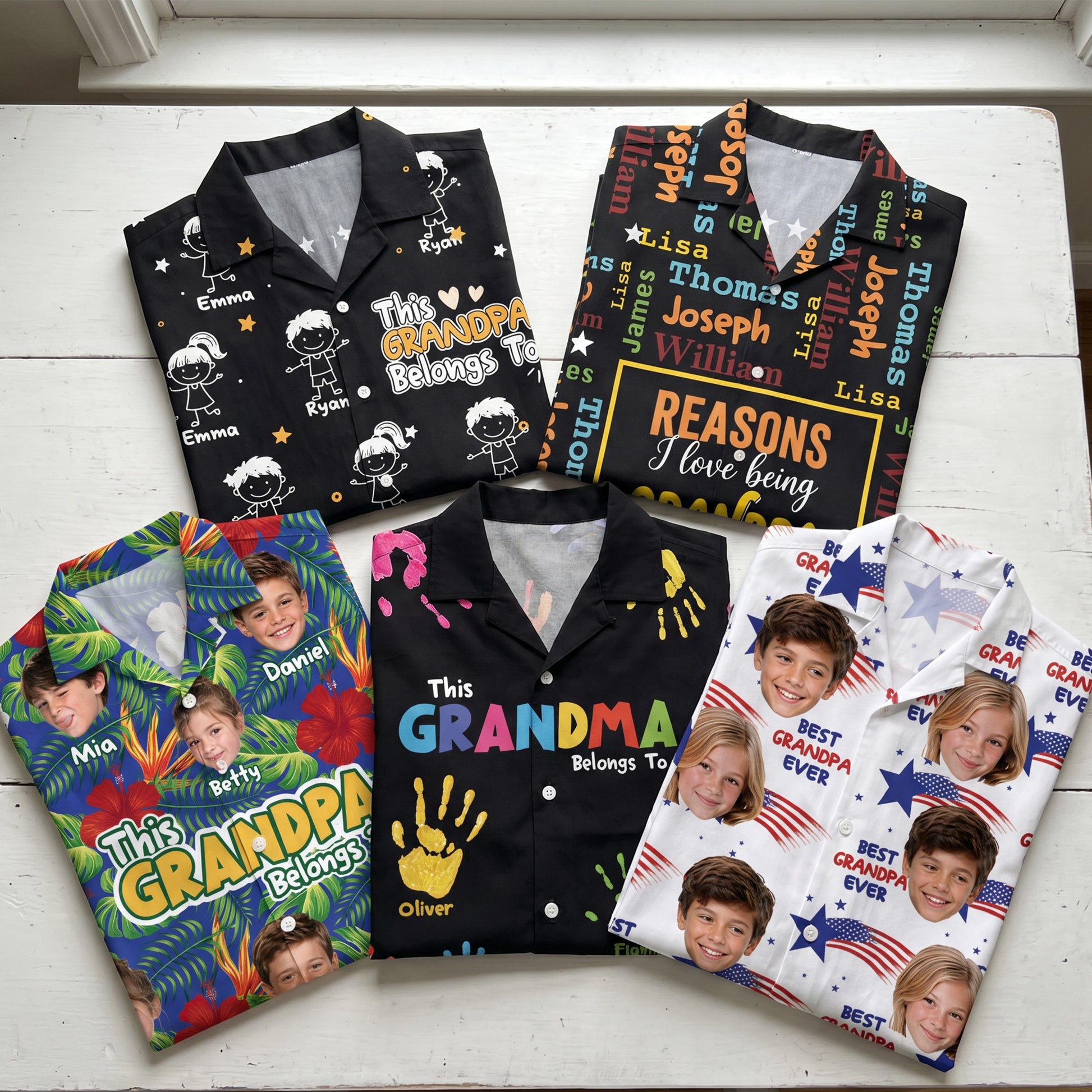Custom Grandpa Hawaiian Shirt This Grandpa Belongs to Hands Design – Add Names