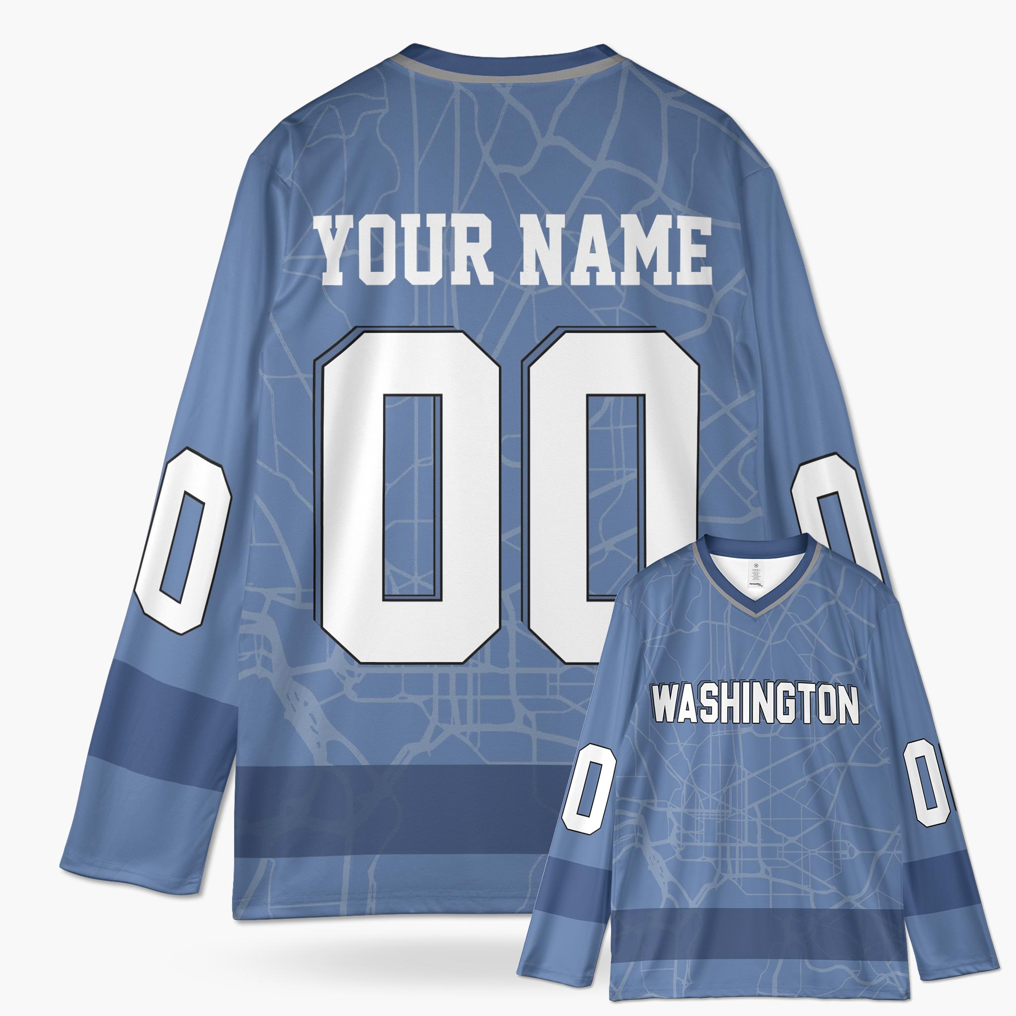 Custom City Hockey Jersey - Washington Blue - Design Your Own