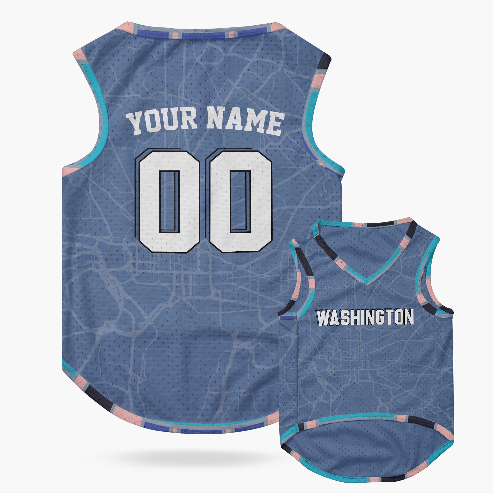 Custom City Pet Jersey Washington Blue - Design Your Own