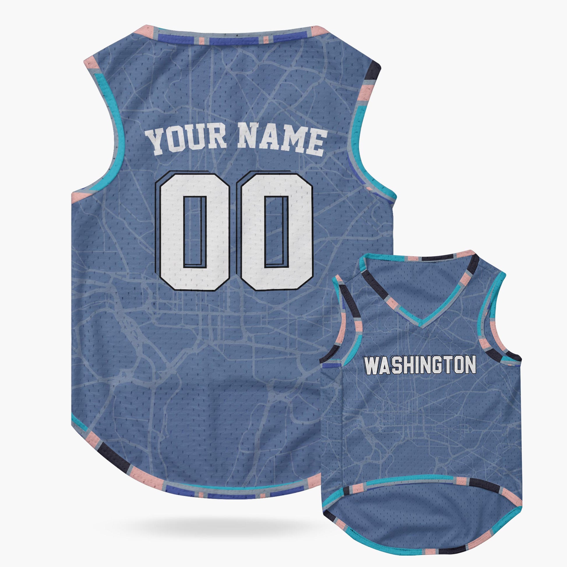 Custom City Pet Jersey Washington Blue - Design Your Own