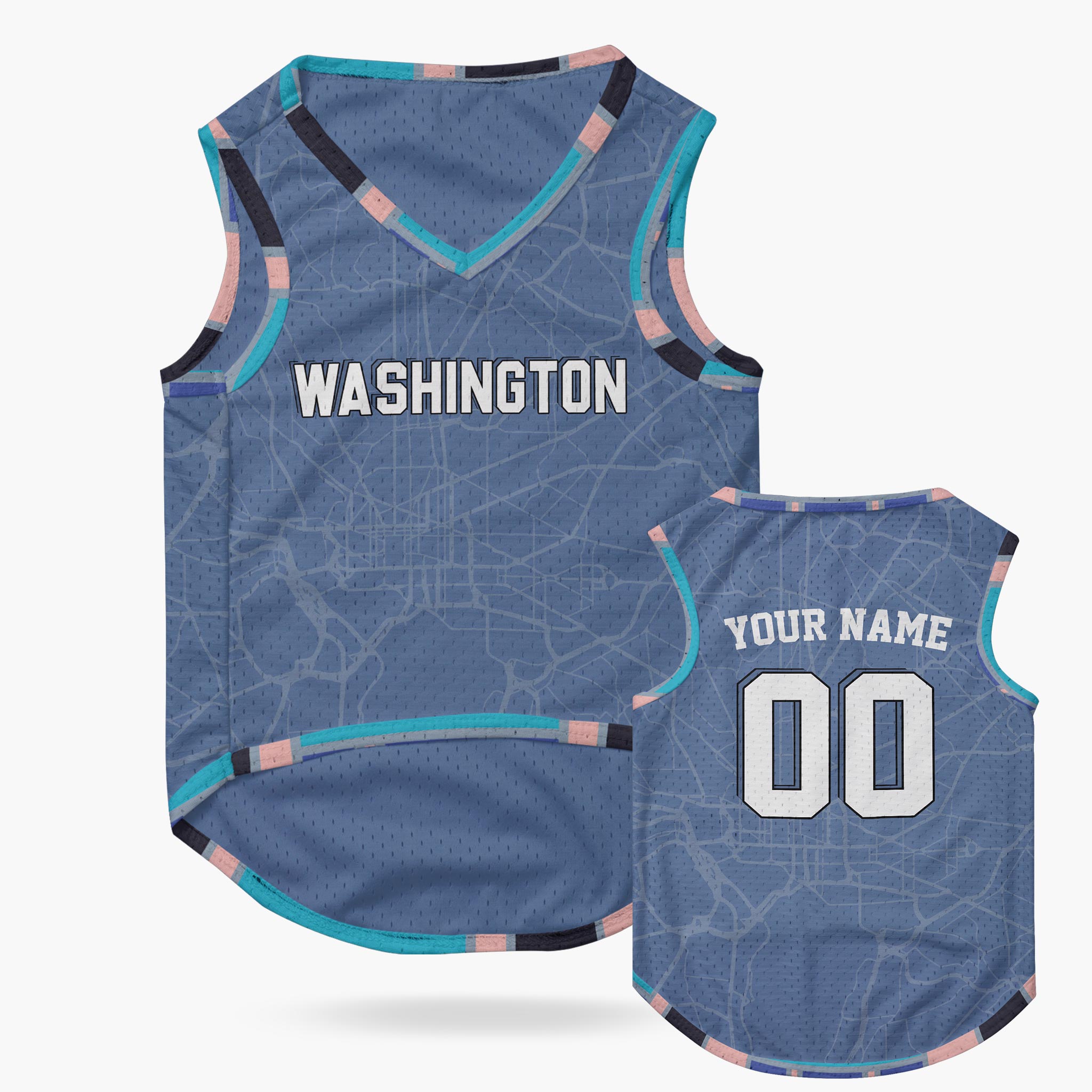 Custom City Pet Jersey Washington Blue - Design Your Own