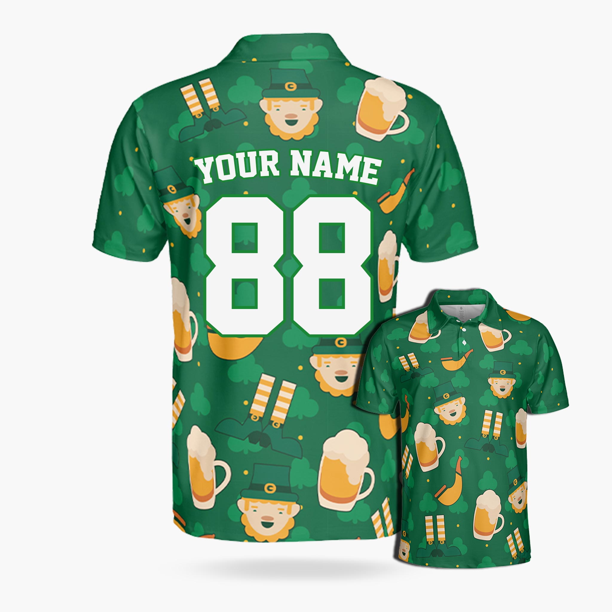 Custom St. Patrick's Day Golf Polo Leprechaun Party - Design Your Own
