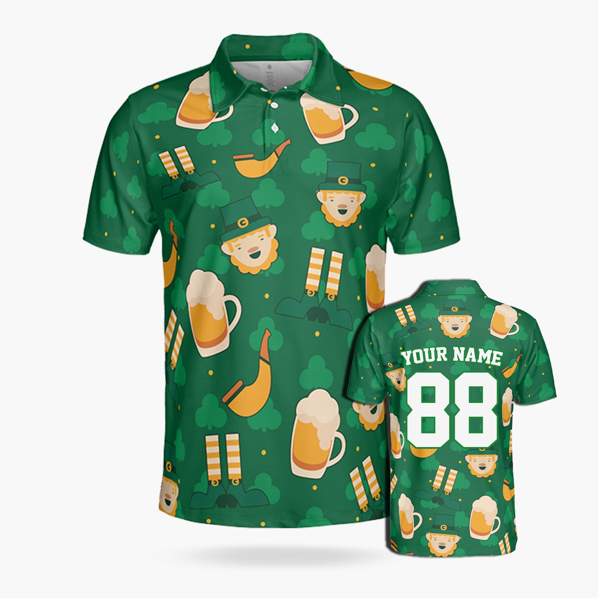 Custom St. Patrick's Day Golf Polo Leprechaun Party - Design Your Own