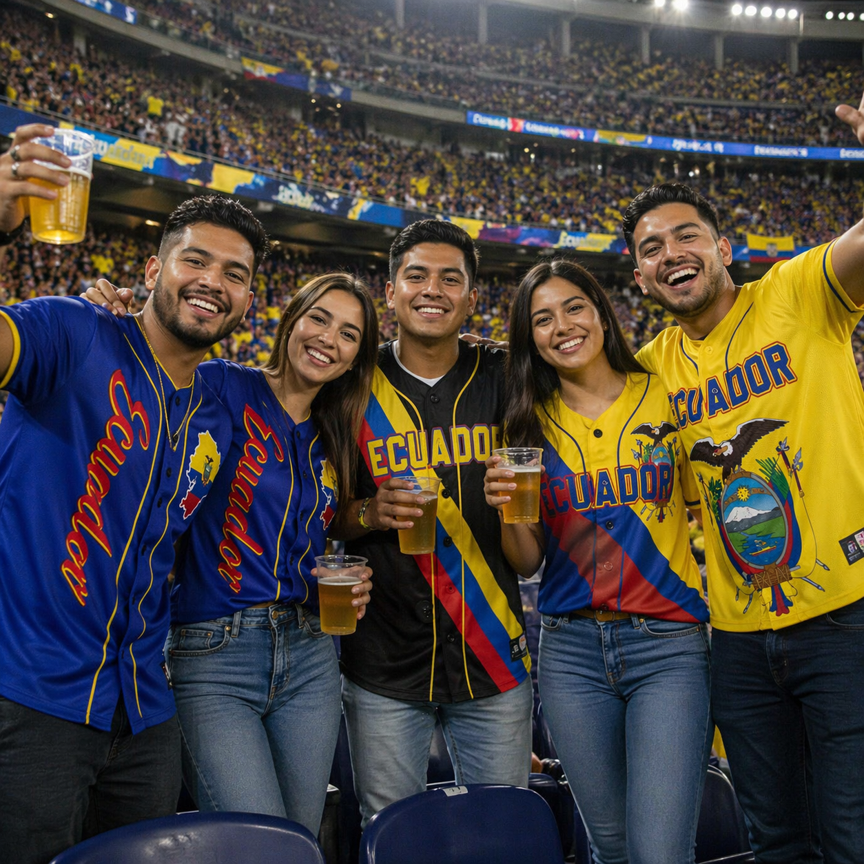 Custom Ecuador Baseball Jersey Ecuadorian Fan Split Tricolor – Personalized Name Number