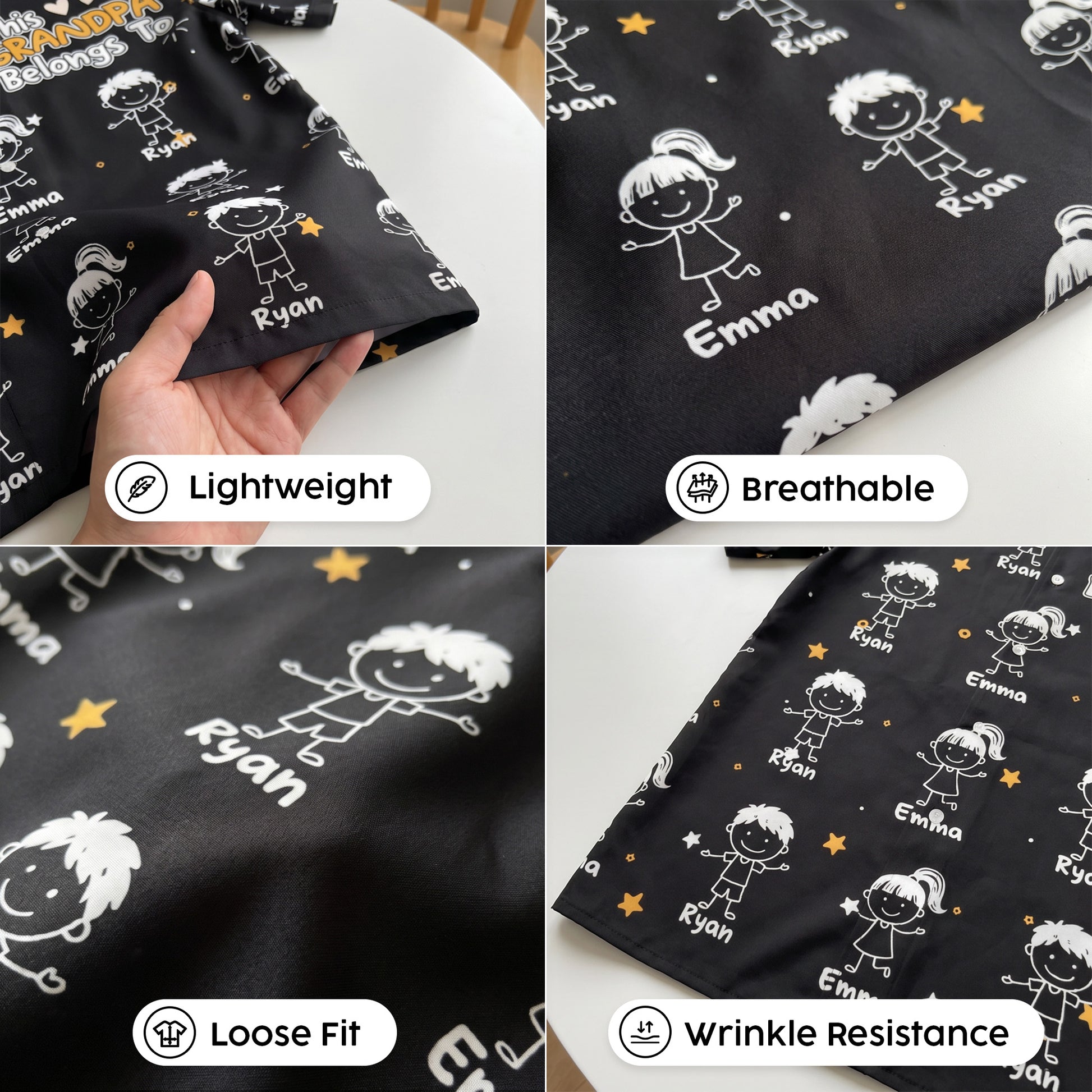 Custom Grandpa Hawaiian Shirt This Grandpa Belongs to Hands Design – Add Names