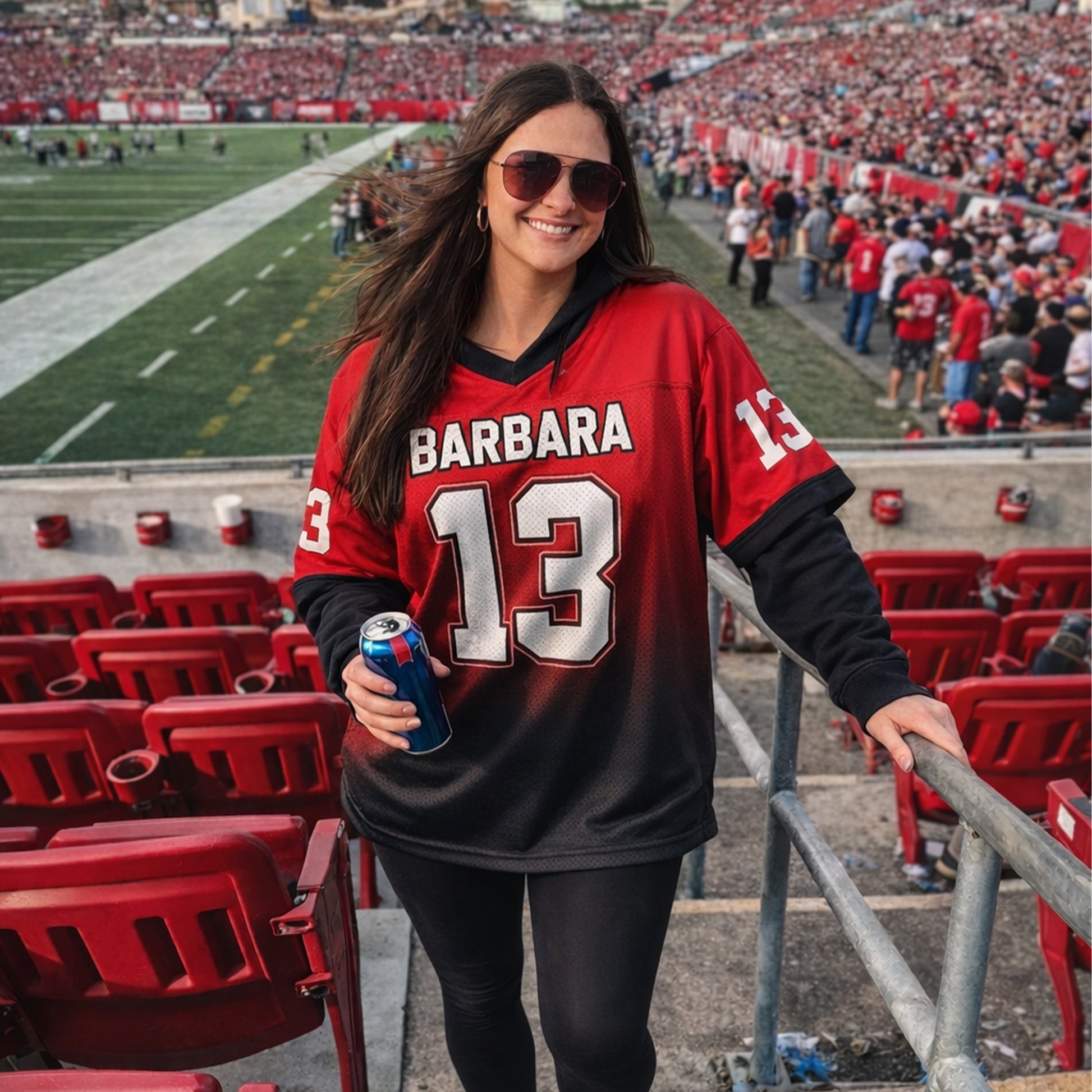 Custom Football Jersey Cream and Blue - Design Your Own