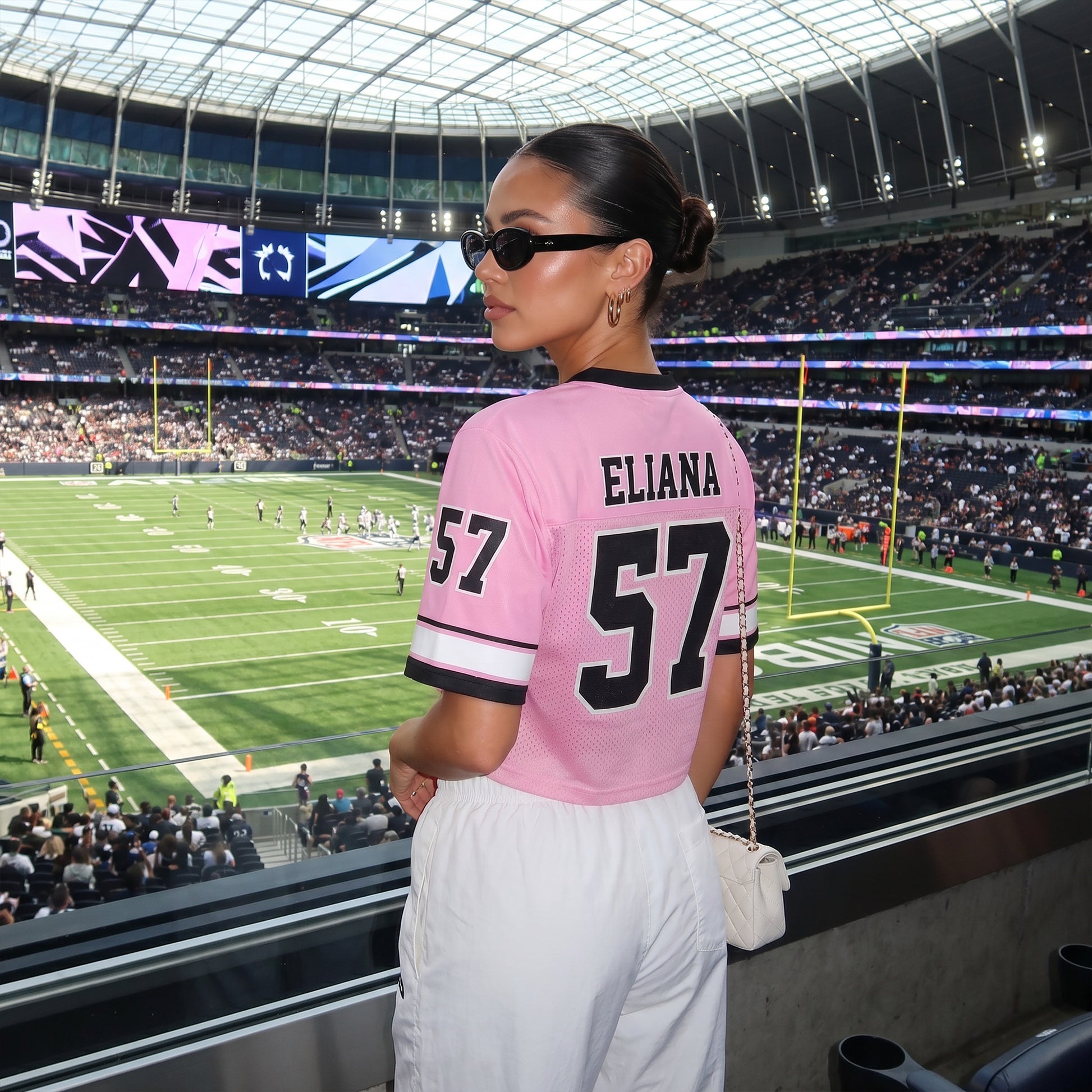 Custom Women's Crop Football Jersey Cherry and Light Pink Gradient - Design Your Own