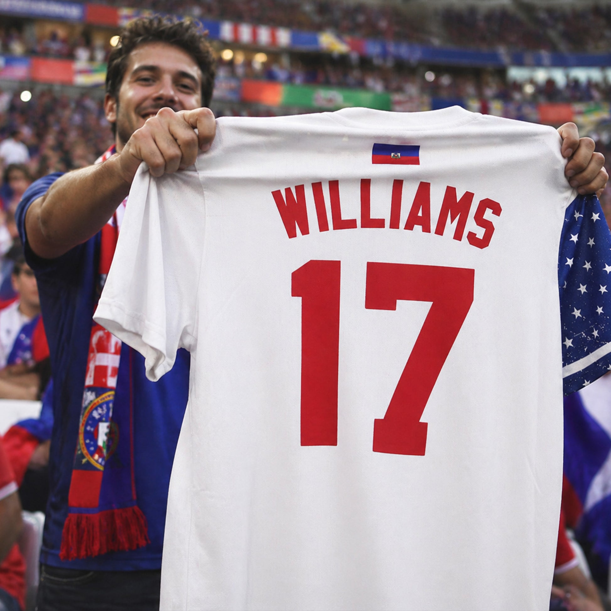 Custom Haiti Soccer Jersey Haitian Fan Classic Script - Personalized Name Number