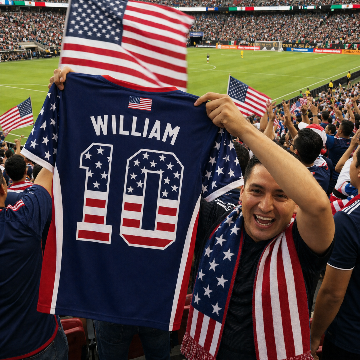Custom USA Soccer Jersey American Fan Eagle Crest - Personalized Name Number